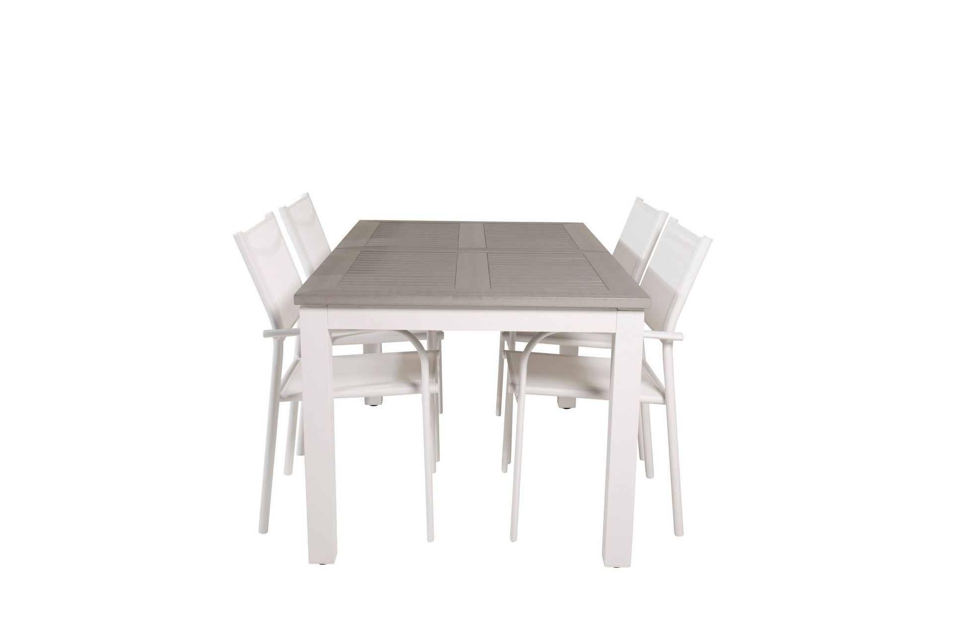 Albany Matgrupp Utomhus 150-210 cm Rektangul&auml;r med 4 Santorini Utestolar - Gr&aring;