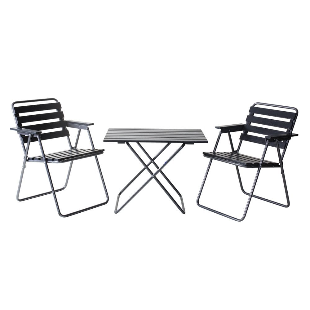 Bordsgruppset Varax Retro 401 + 2 st 305 Grå/Svart - Grå/Svart