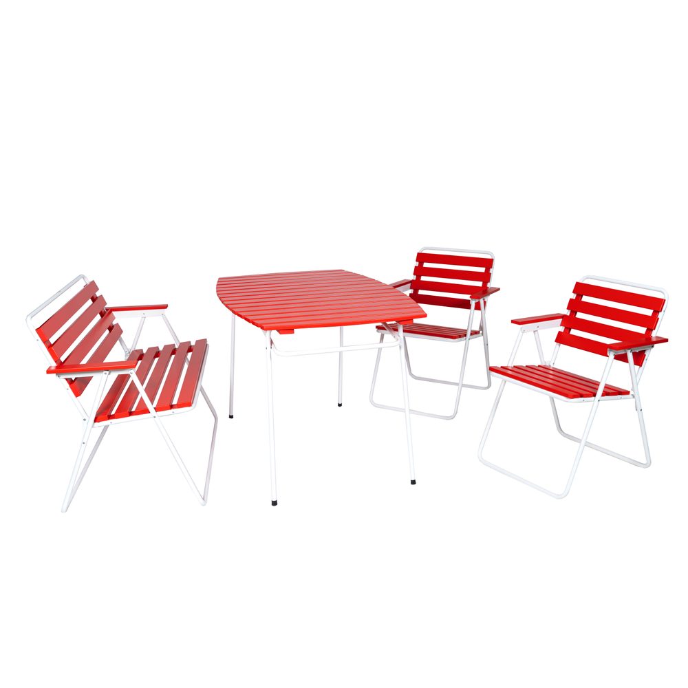 Bordsgruppset Varax Retro 403 2 st 305 302 Vit/Röd Vit/Röd