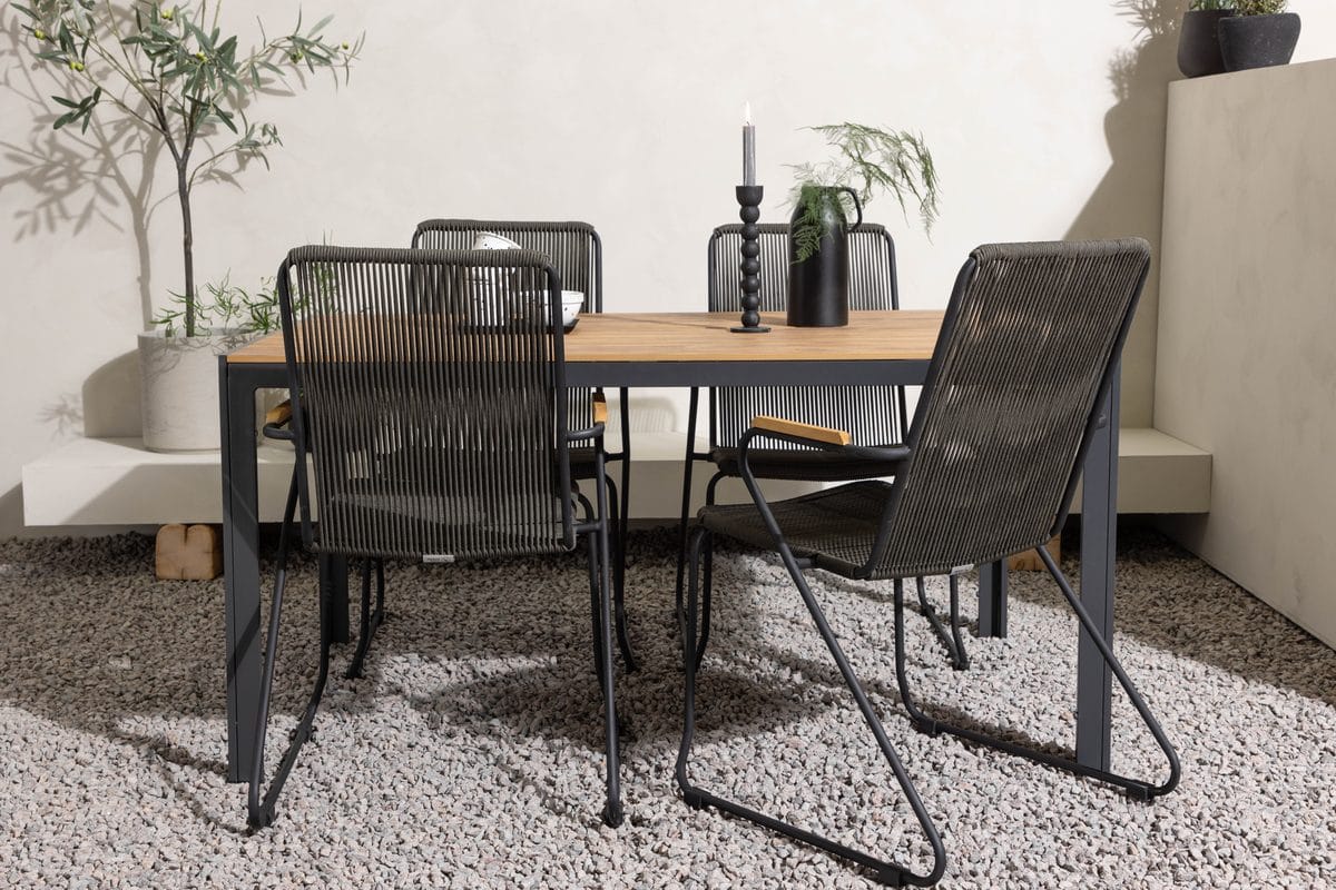 Break Matbord Utomhus 150 cm med 4 Bois Karmstol -