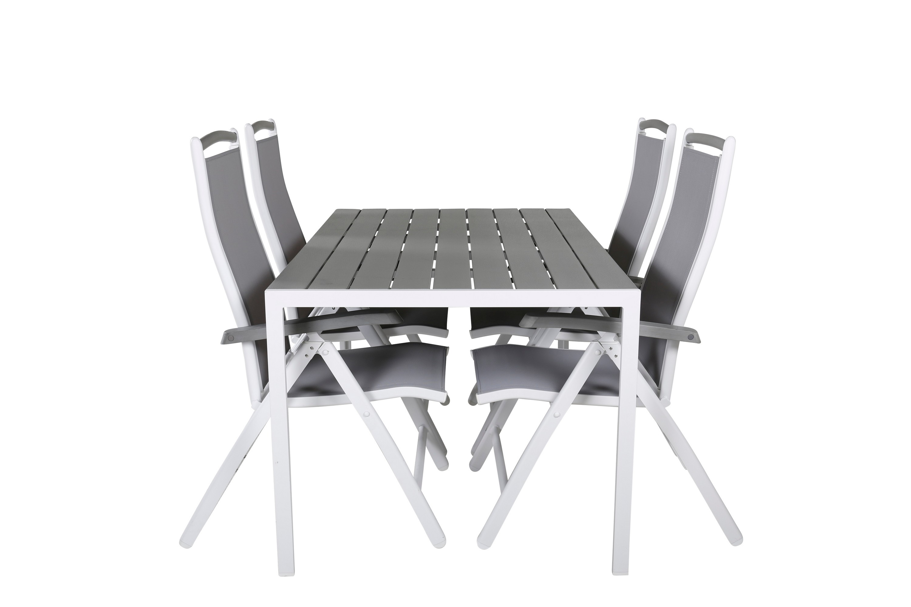 Break Matgrupp Utomhus 150 cm 4 st Albany Matstolar Utomhusar GråVit
