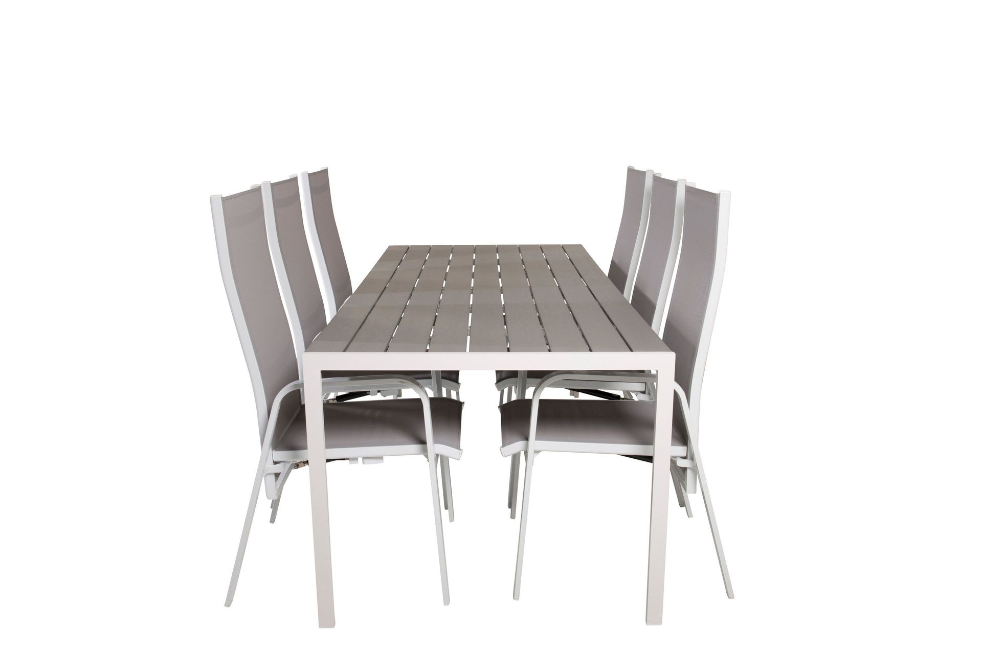 Break Matgrupp Utomhus 205 cm + 6 st Copacabana Reclinerstol Utomhusar - Gr&aring; /Vit