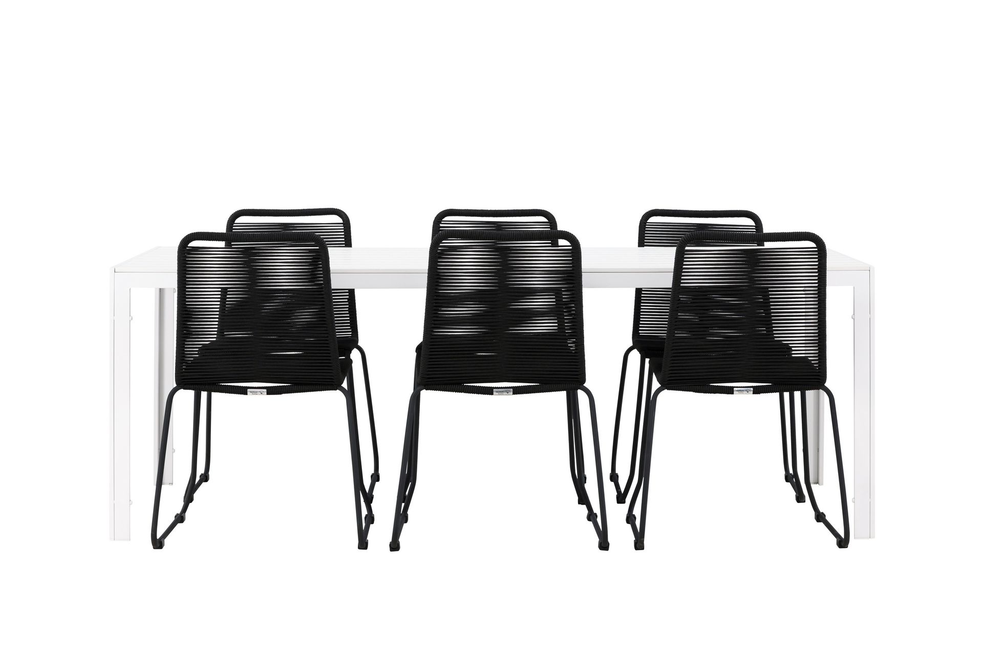 break matgrupp utomhus cm rektangulär med 6 lindos utestolar - vit