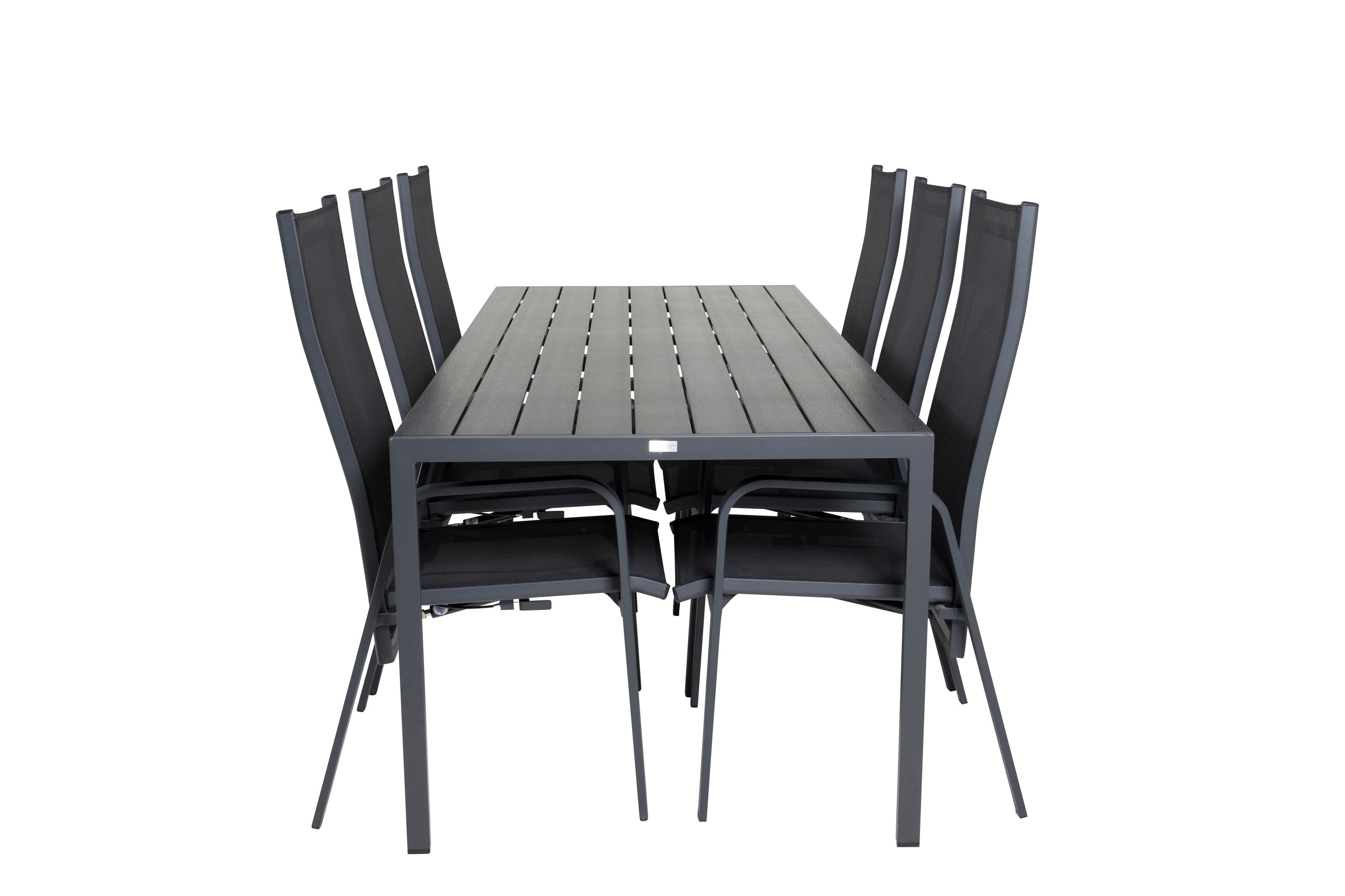 break matgrupp utomhus inkl 6 copacabana karmstolar utomhus - polywoodsvart