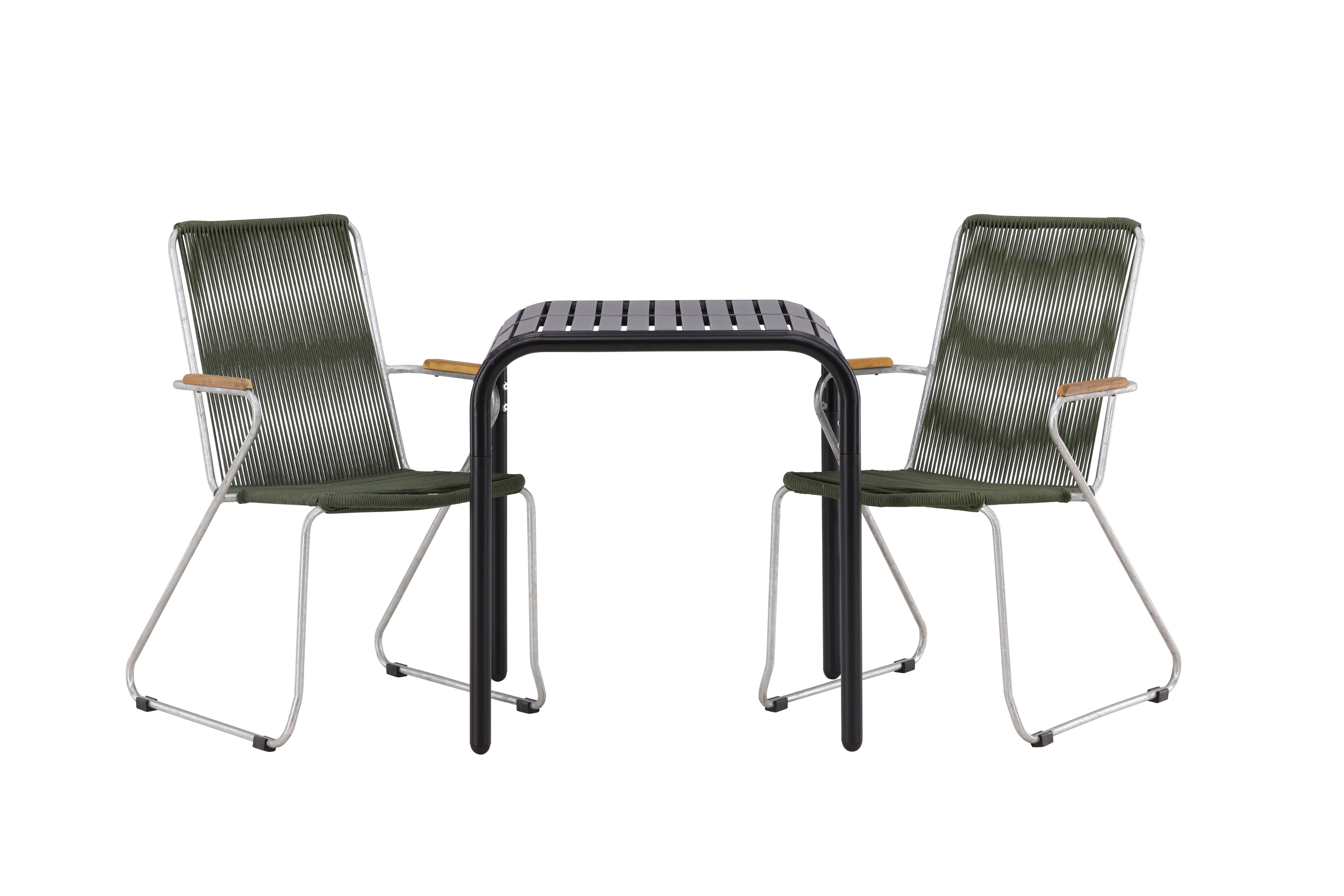 Borneo Caféset 70 cm 2 st Bois Karmstolar Grön/Svart