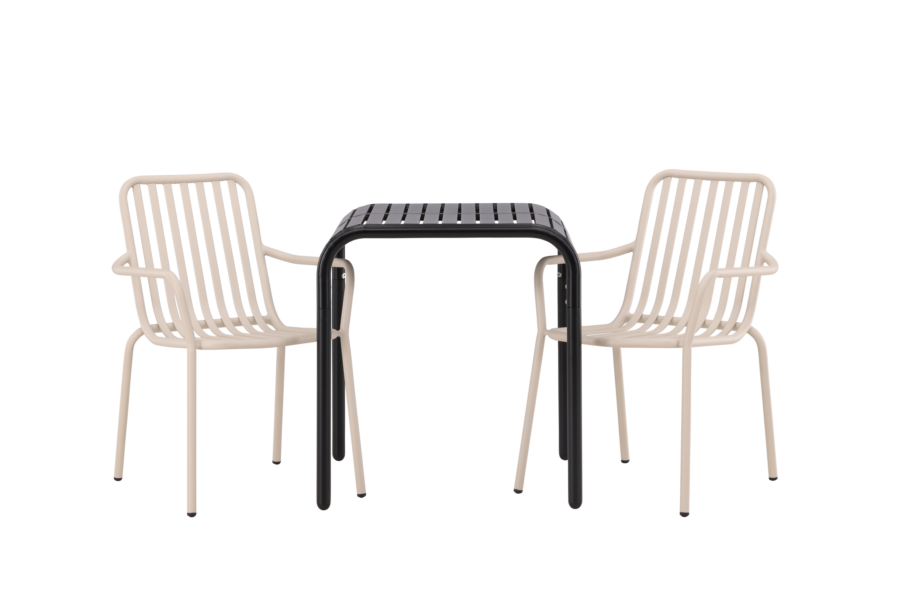 borneo caféset 70 cm + 2 st peking karmstolar - beige/svart