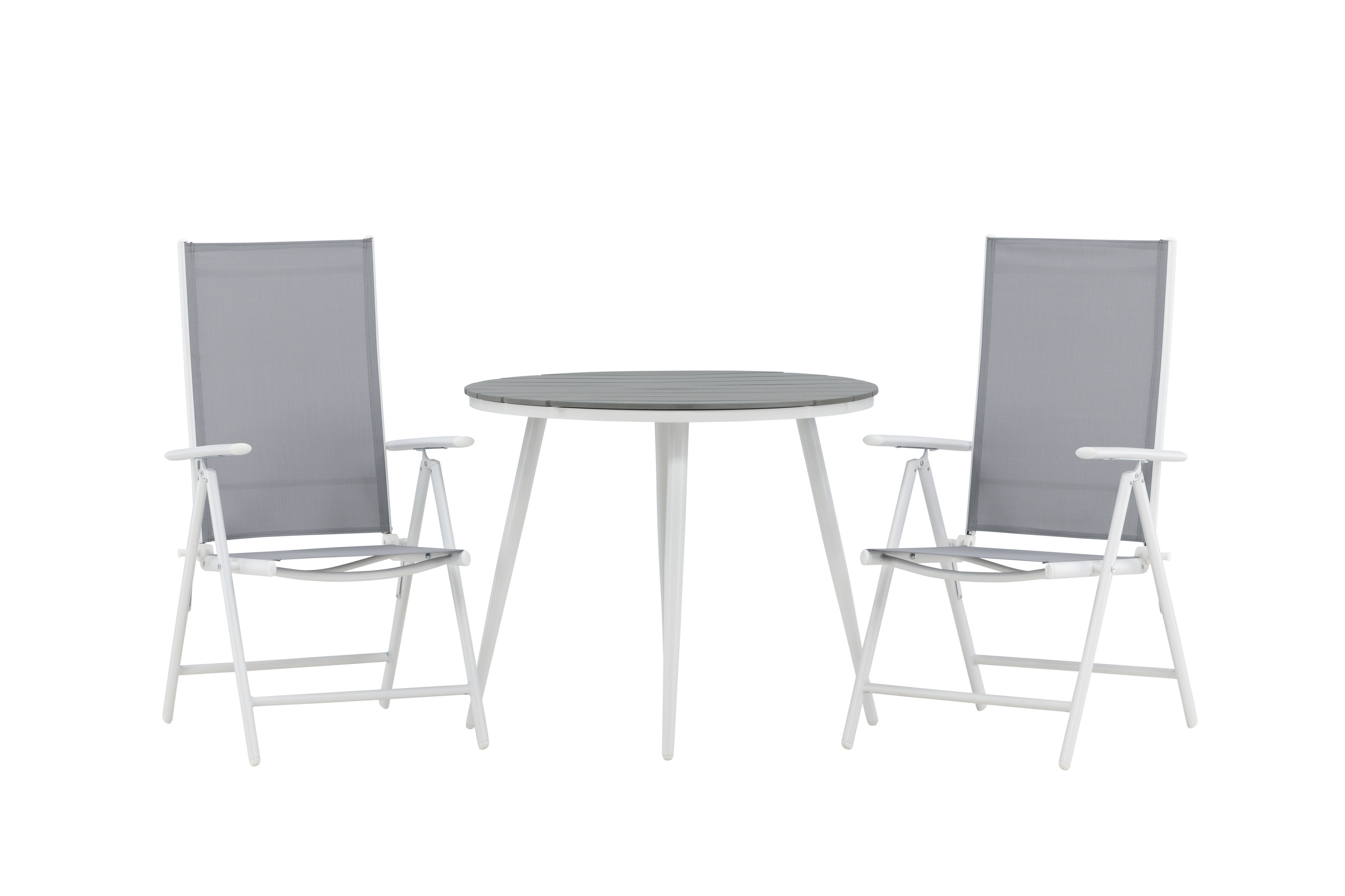 Break Cafégrupp Rund 90 cm 2 Break Positionsstol Vit/Grå