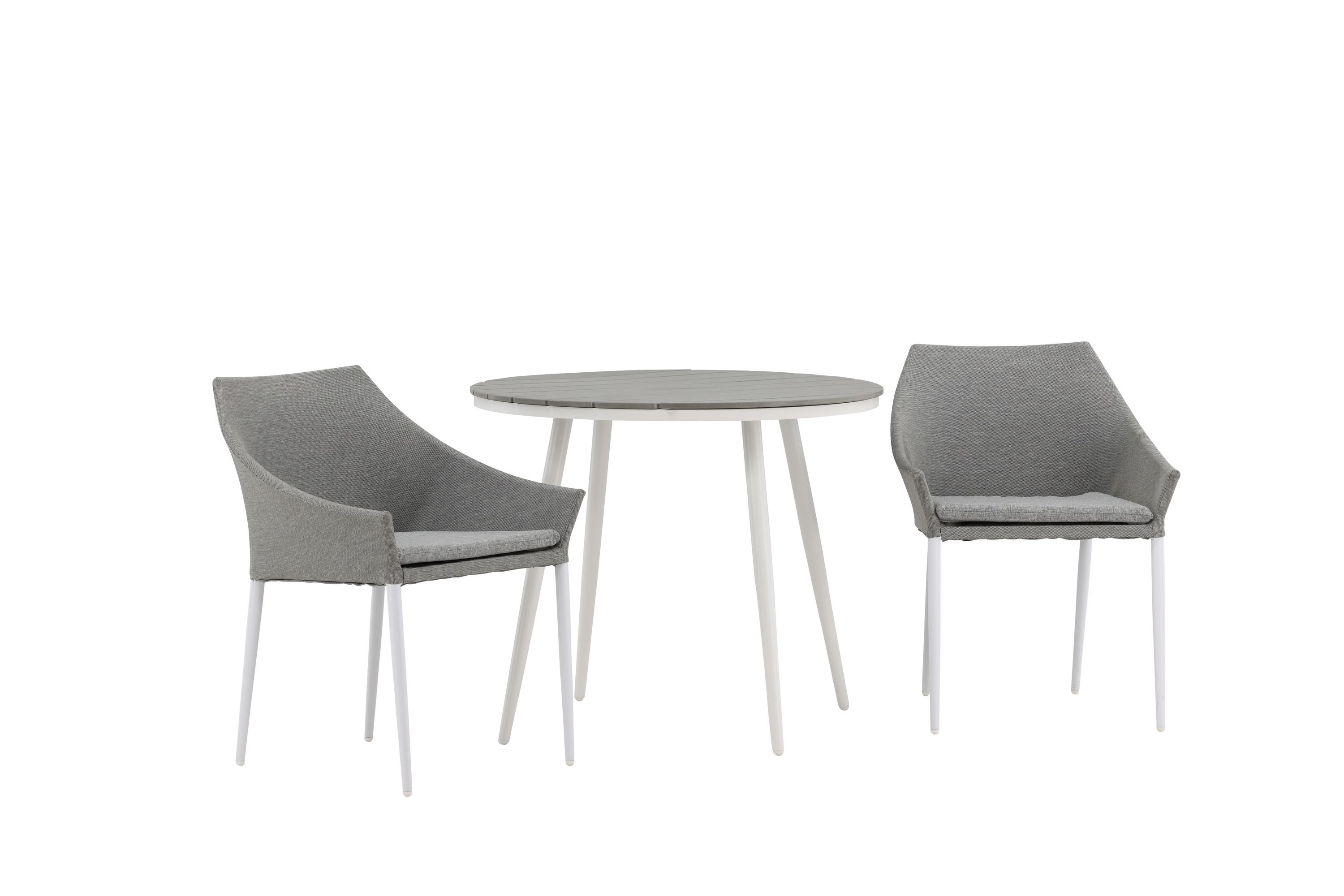 Break Cafégrupp Rund 90 cm 2 Spoga Matstol Vit/Grå