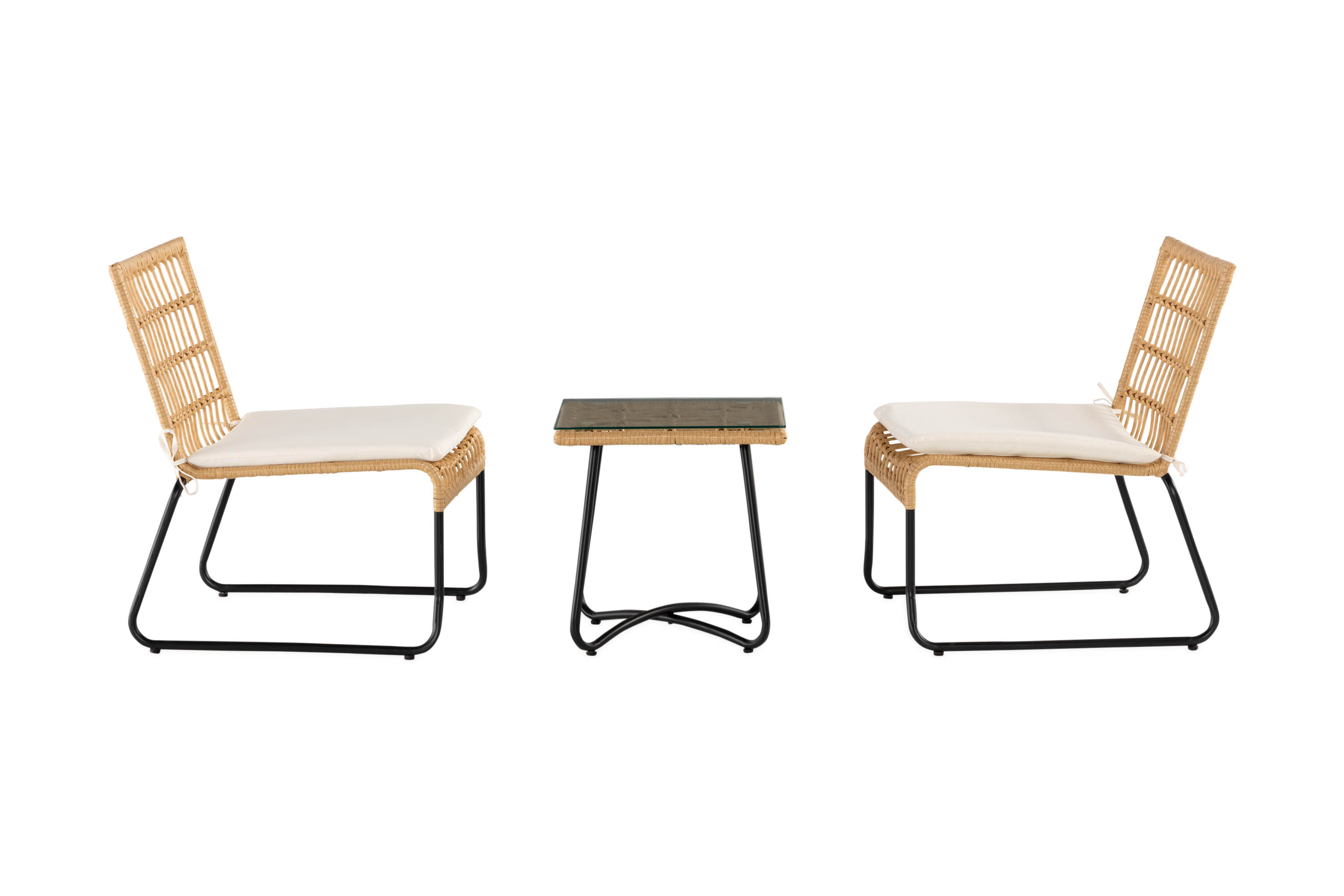 Caféset Happ 45 cm 2 KorgUtestolar Natur