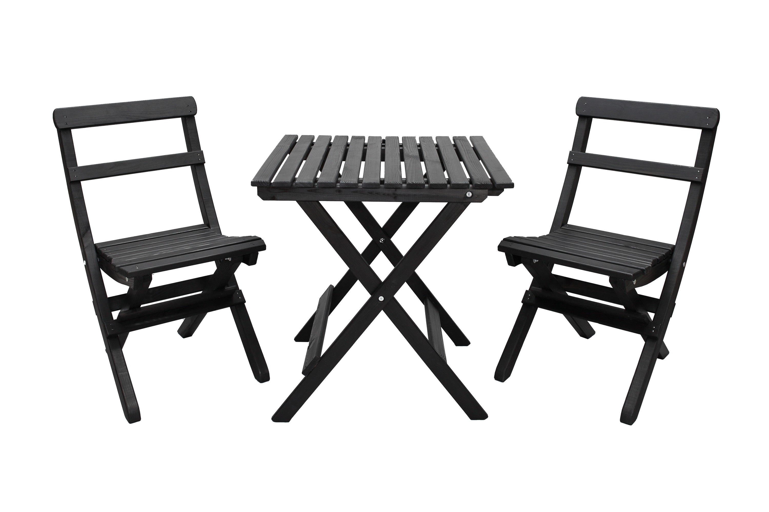 Caféset Wilma 65x65 cm 2 Utestolar GråVit Baltic Garden