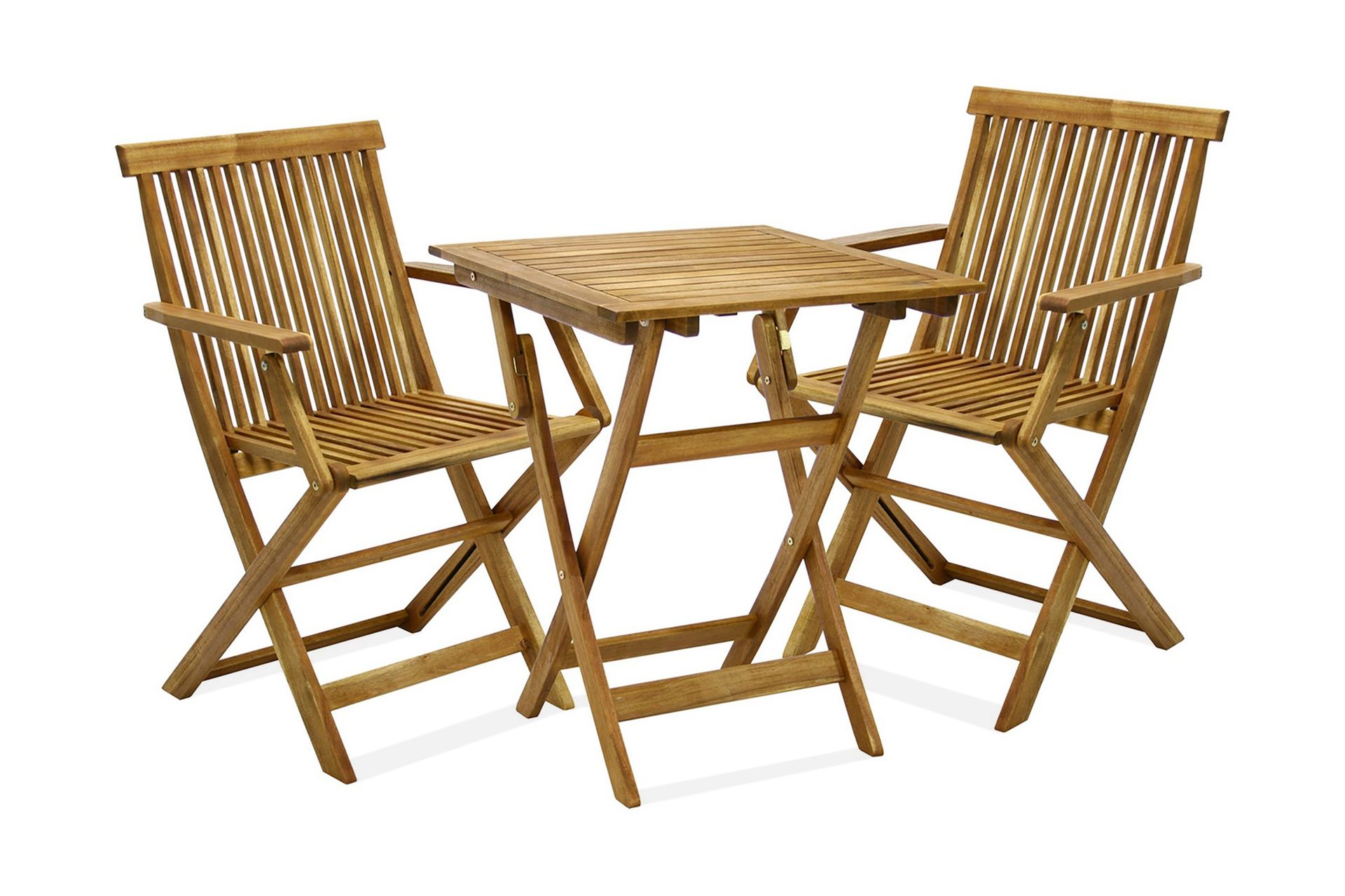 Finlay Balkongset 60x60 cm + 2 Karmstolar Utomhus - Akacia