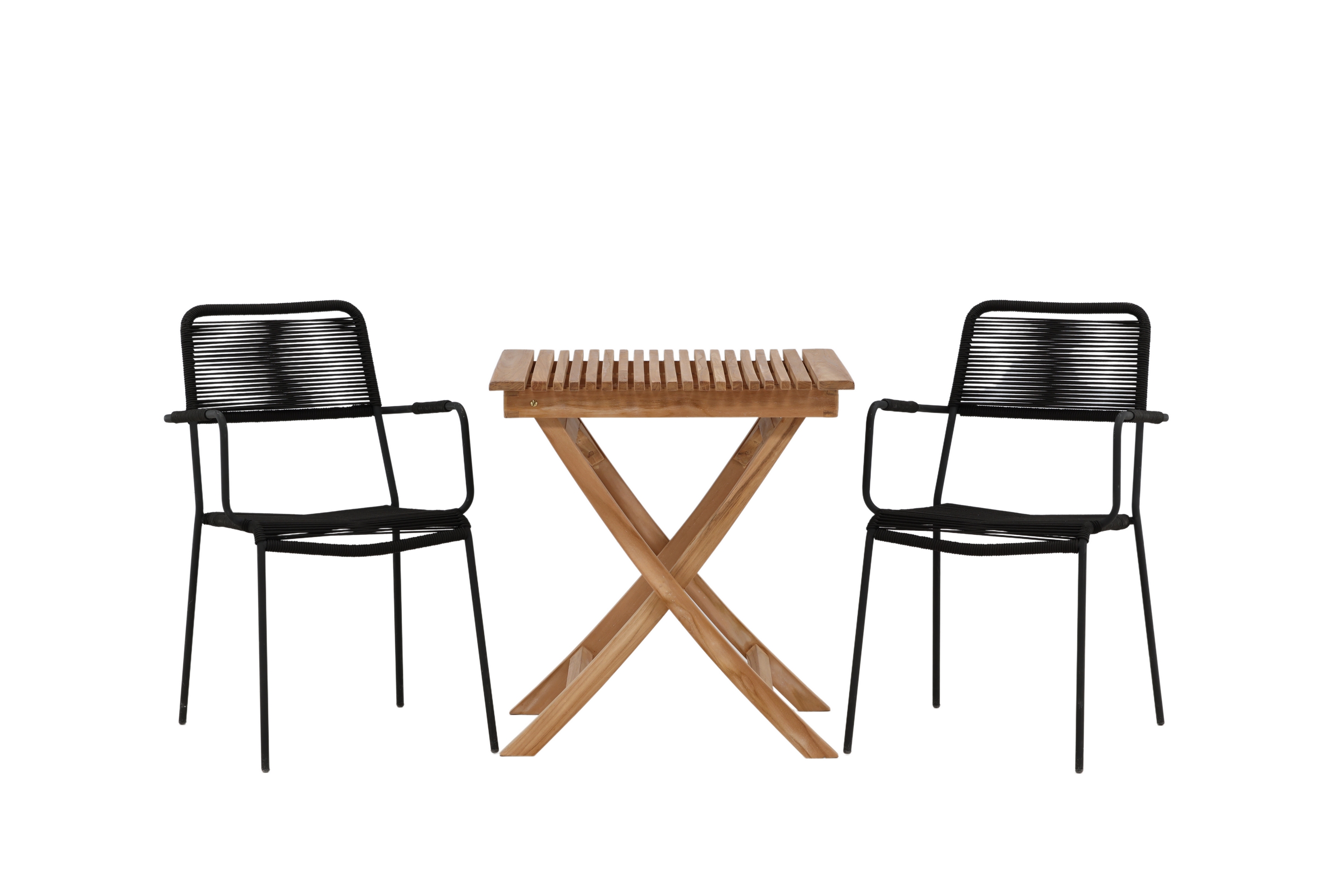 Ghana Caféset 70 cm 2 Lindos Karmstol Brun/Svart