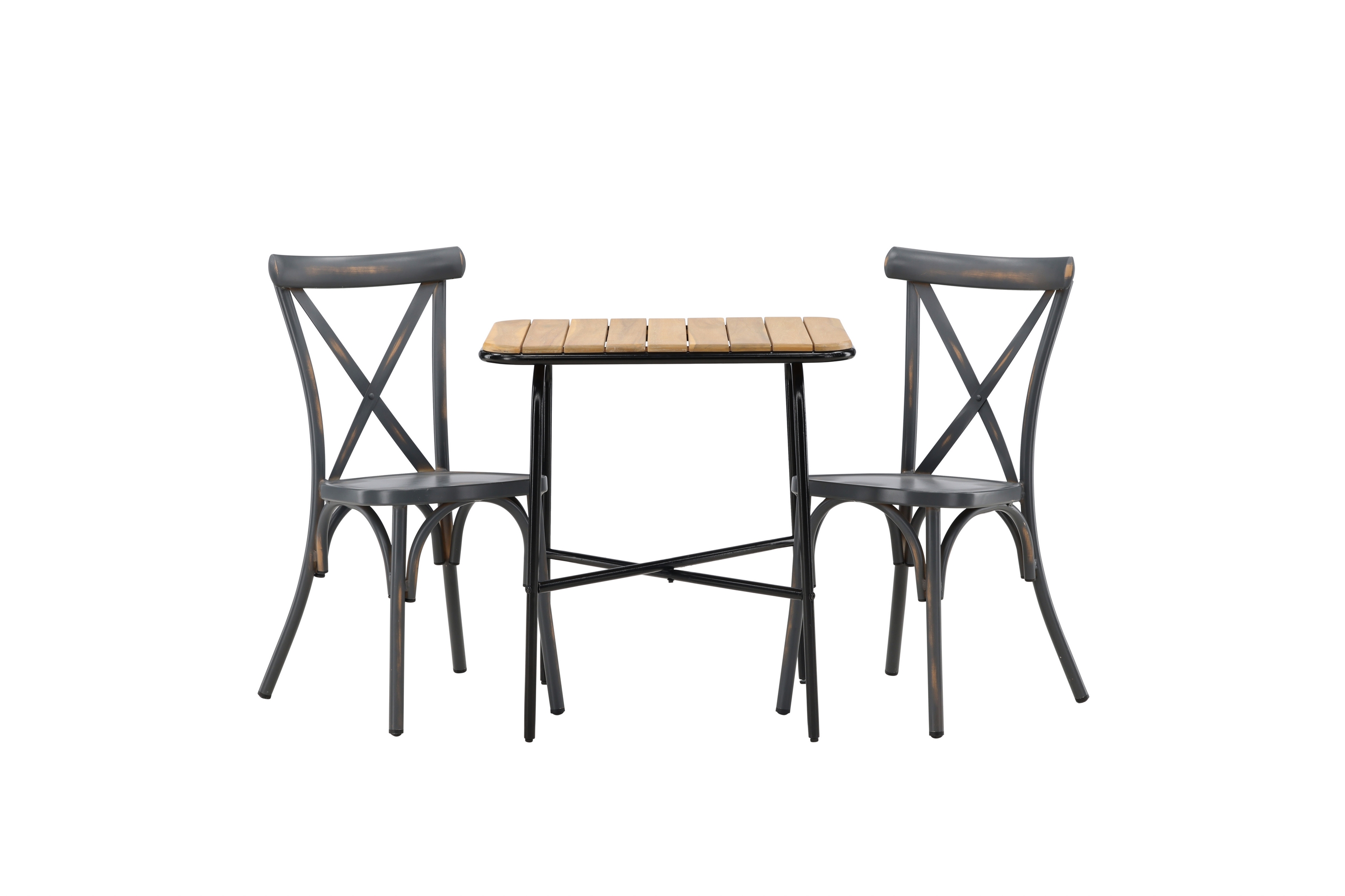Holmbeck Caféset 70 cm 2 st Tablas Matstolar Brun/Mörkgrå