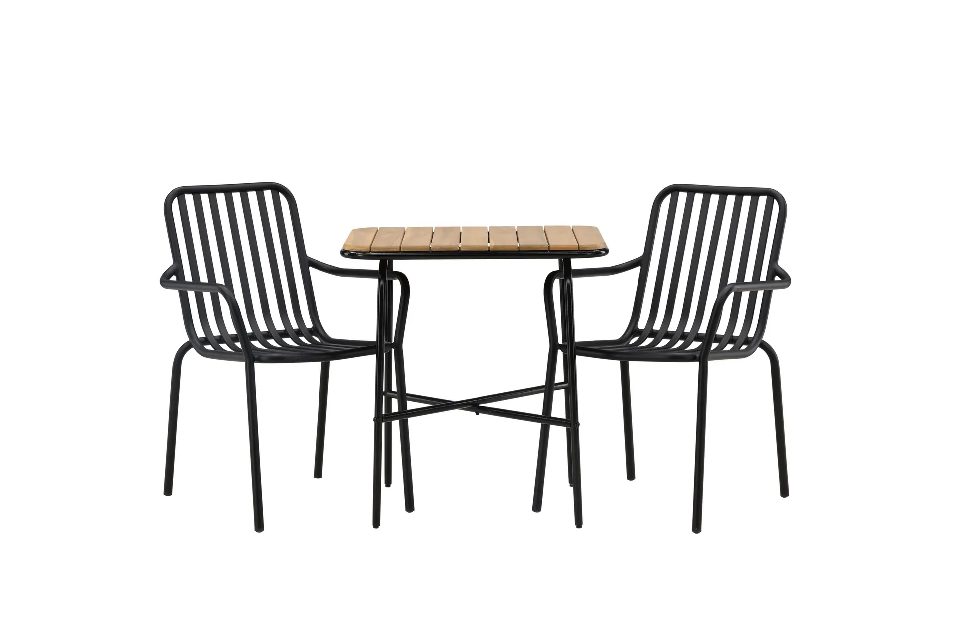 Holmbeck Caf&eacute;set 70 cm + 2 st Peking Karmstolar - Svart/Brun