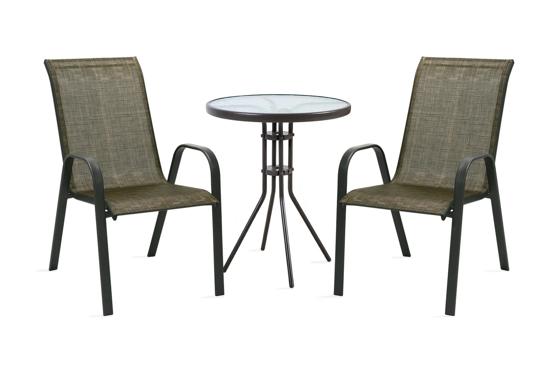 Möbelset DUBLIN Utebord och 2 Utestolar D60xH70cm -