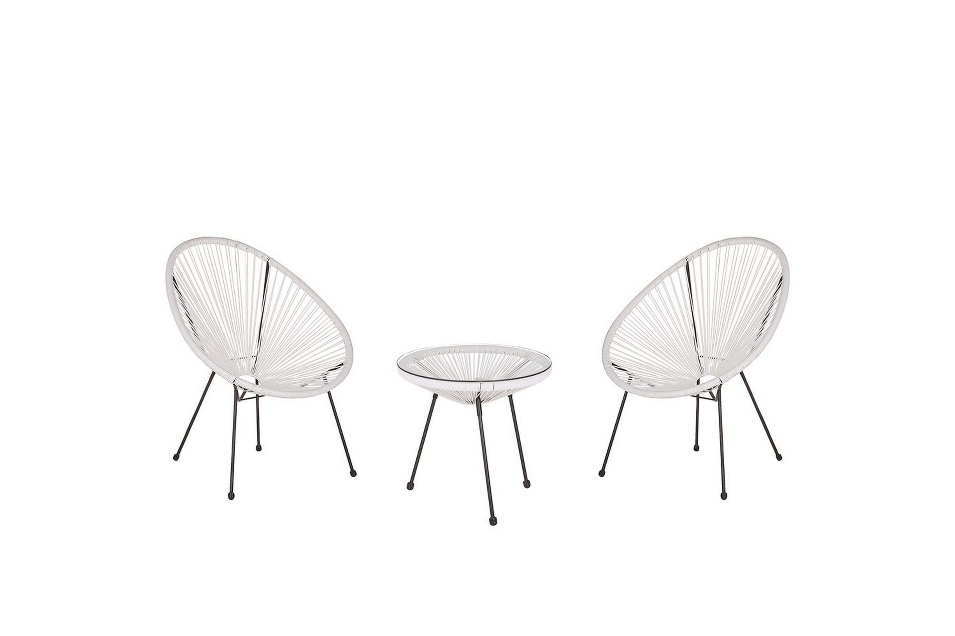 Cafeset Acapulco II Vit/Svart - Vit/Svart