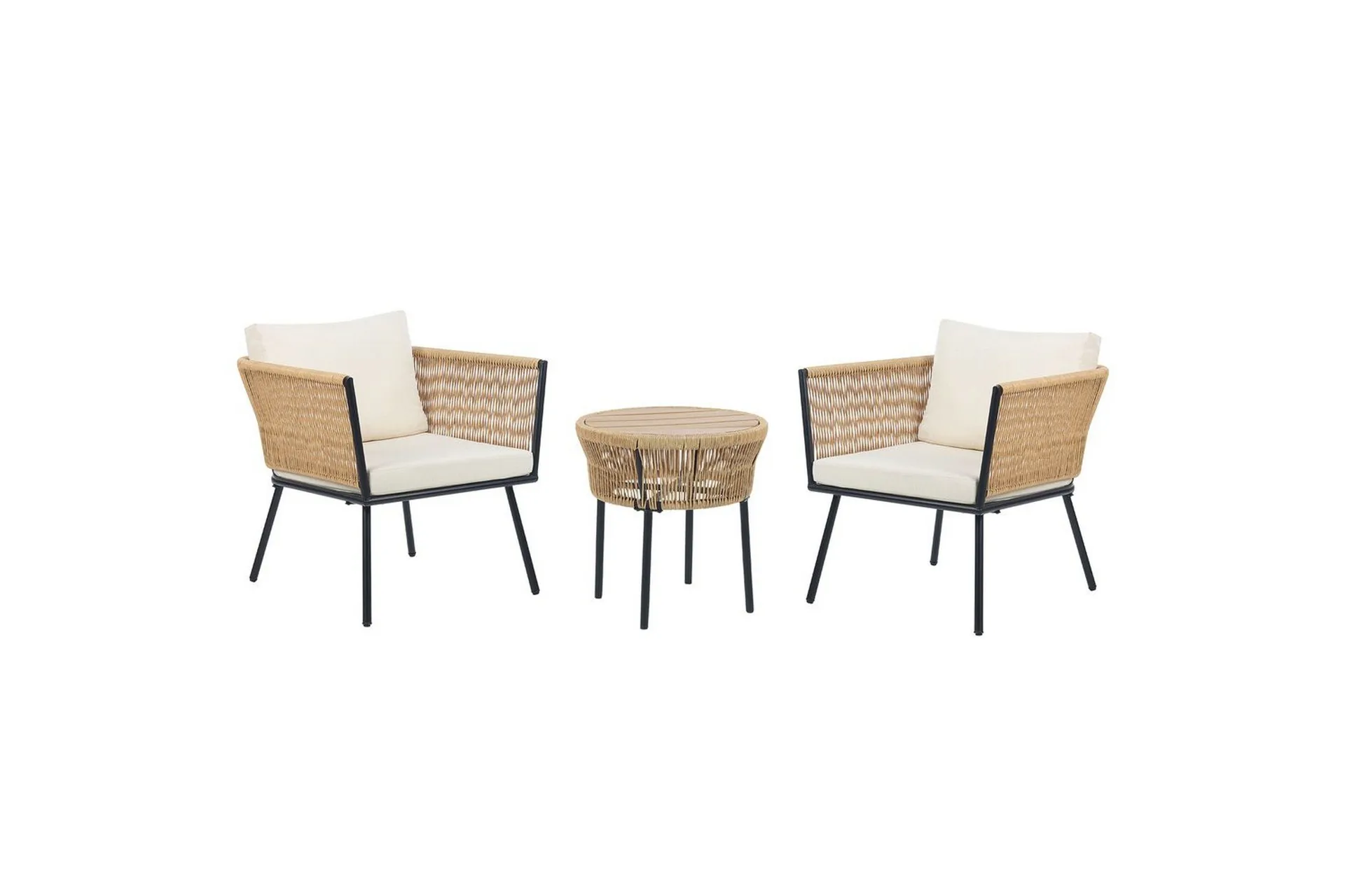 Cafeset Gargano Ljusbeige/naturlig - Ljusbeige/naturlig