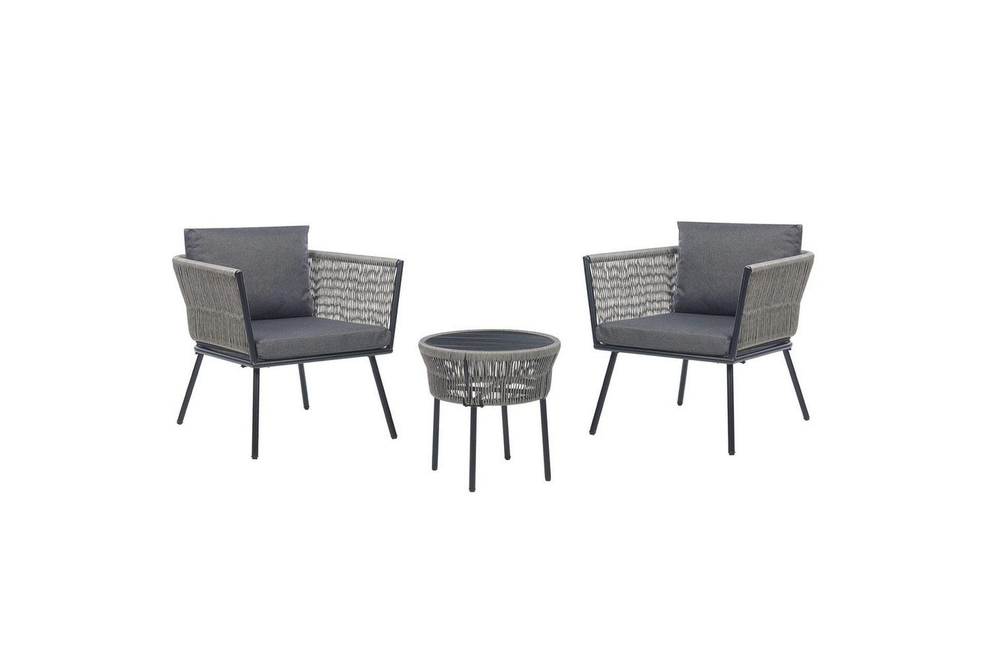 Cafeset Gargano Ljusgrå/svart - Ljusgrå/svart