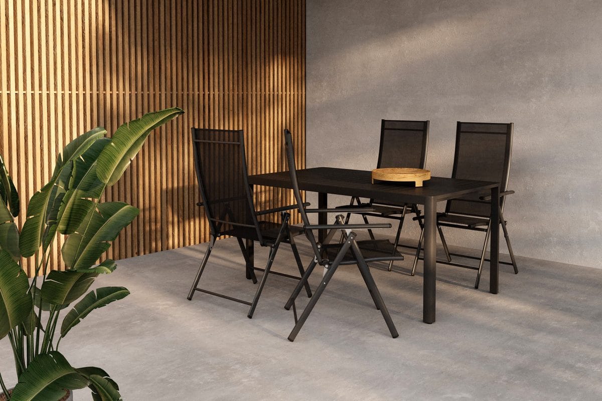 Giardini Matbord Utomhus 85x150 cm med 4 Levanzo Karmstol -