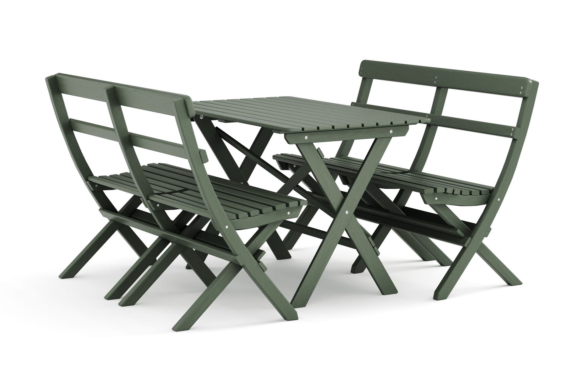 Landet Utomhus matgrupp 118x70x74 cm med 2 soffor - Gr&ouml;n