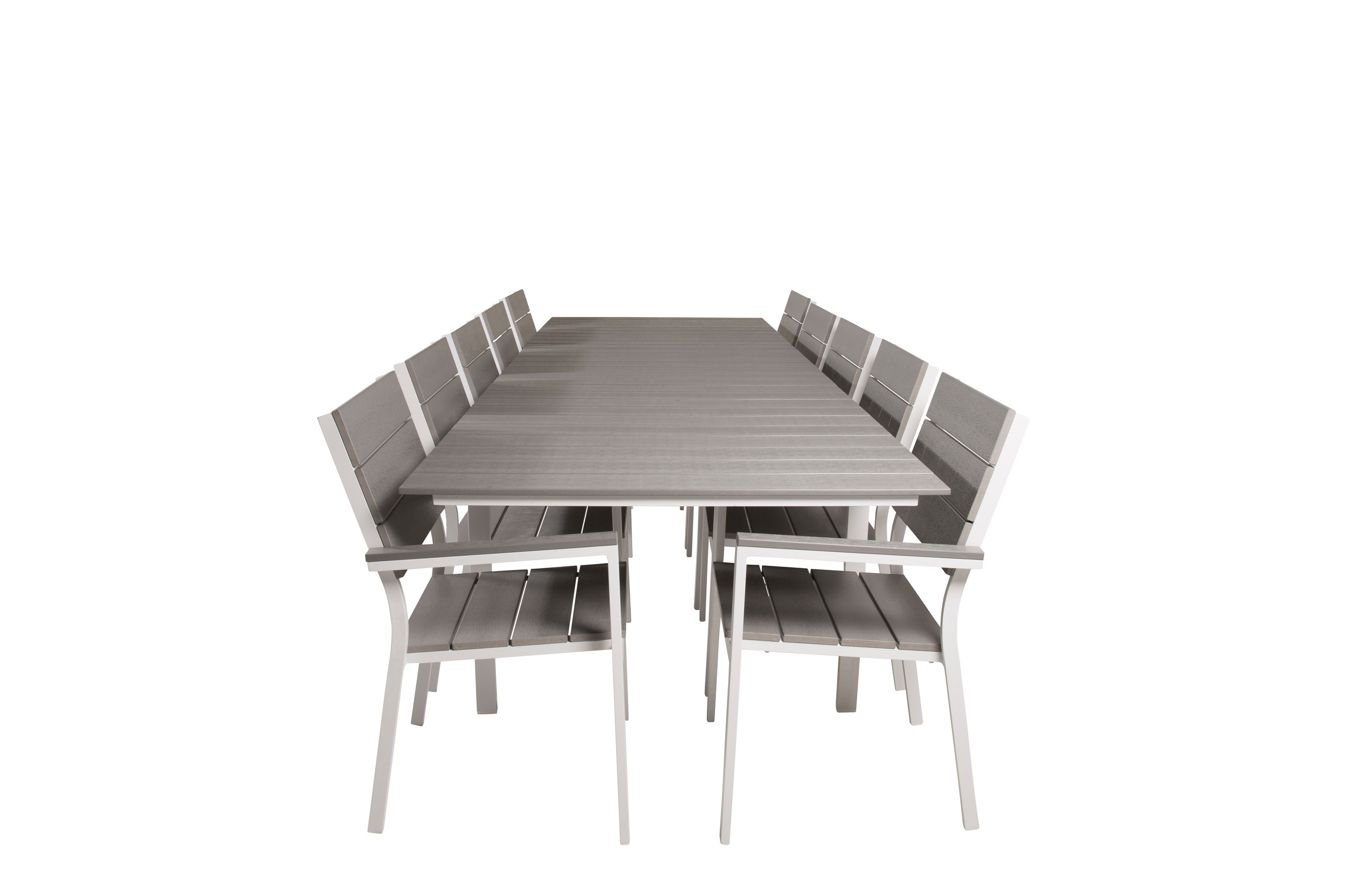 Levels Matgrupp Utomhus 10 Utestolar Vit/Grå