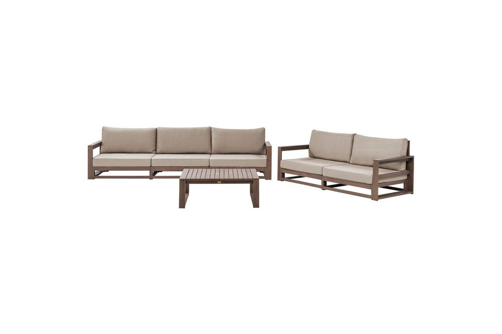 Loungegrupp med bord Timor Mörkt trä/grått/beige, Ja