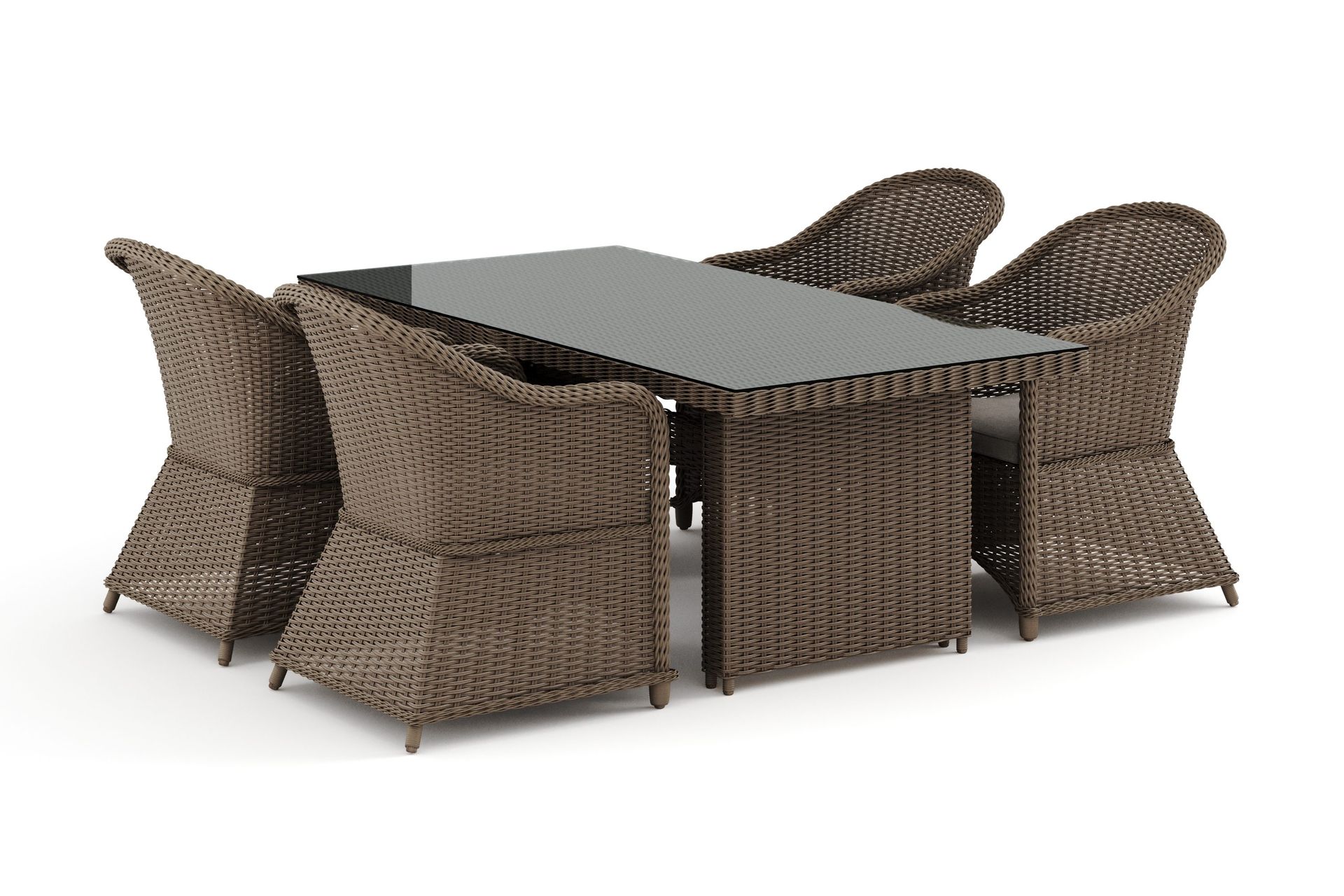 marcus utomhus matgrupp 160x90 cm med 4 marcus light utefåtöljer - natur