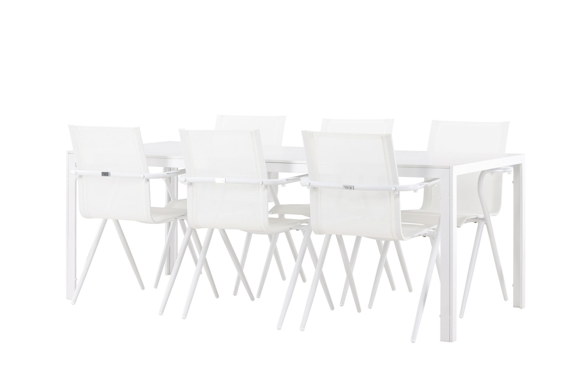 matgrupp utomhus break 205 cm + 6 st alling matstolar vit -