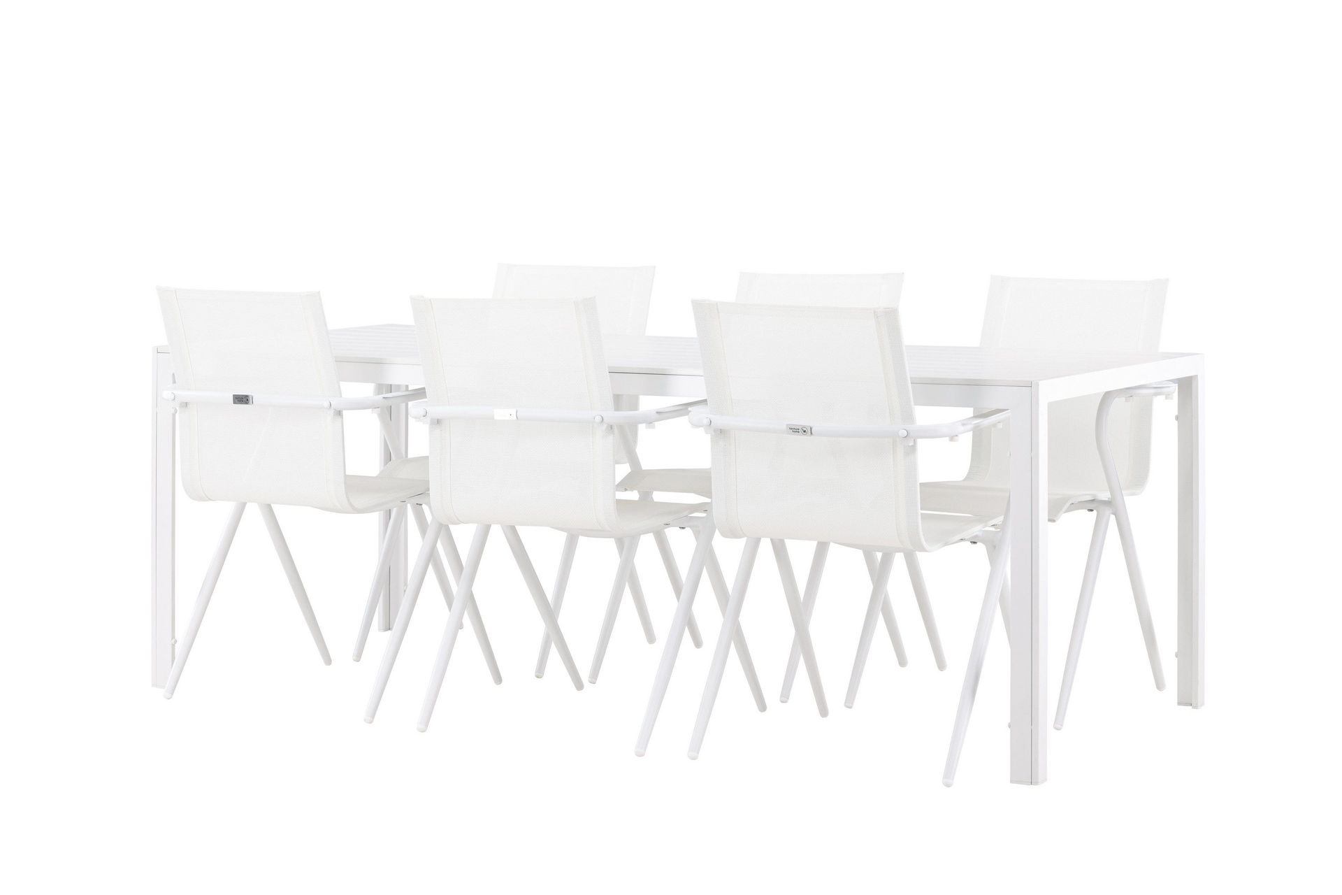 break matgrupp 205 cm + 6 st alling matstolar vit -