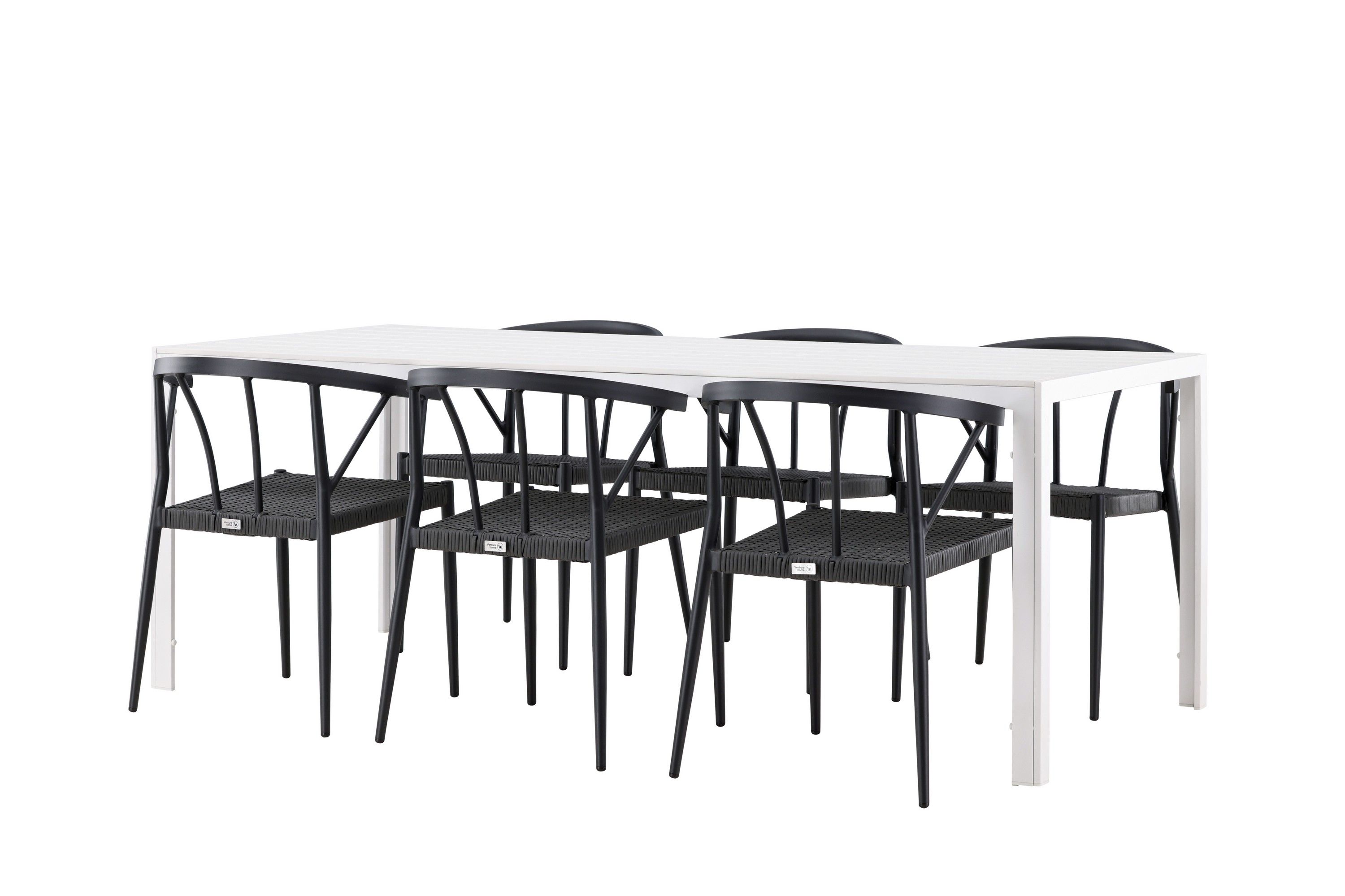 Matgrupp Utomhus Break 205 cm 6 st Stina Matstolar Svart/Vit