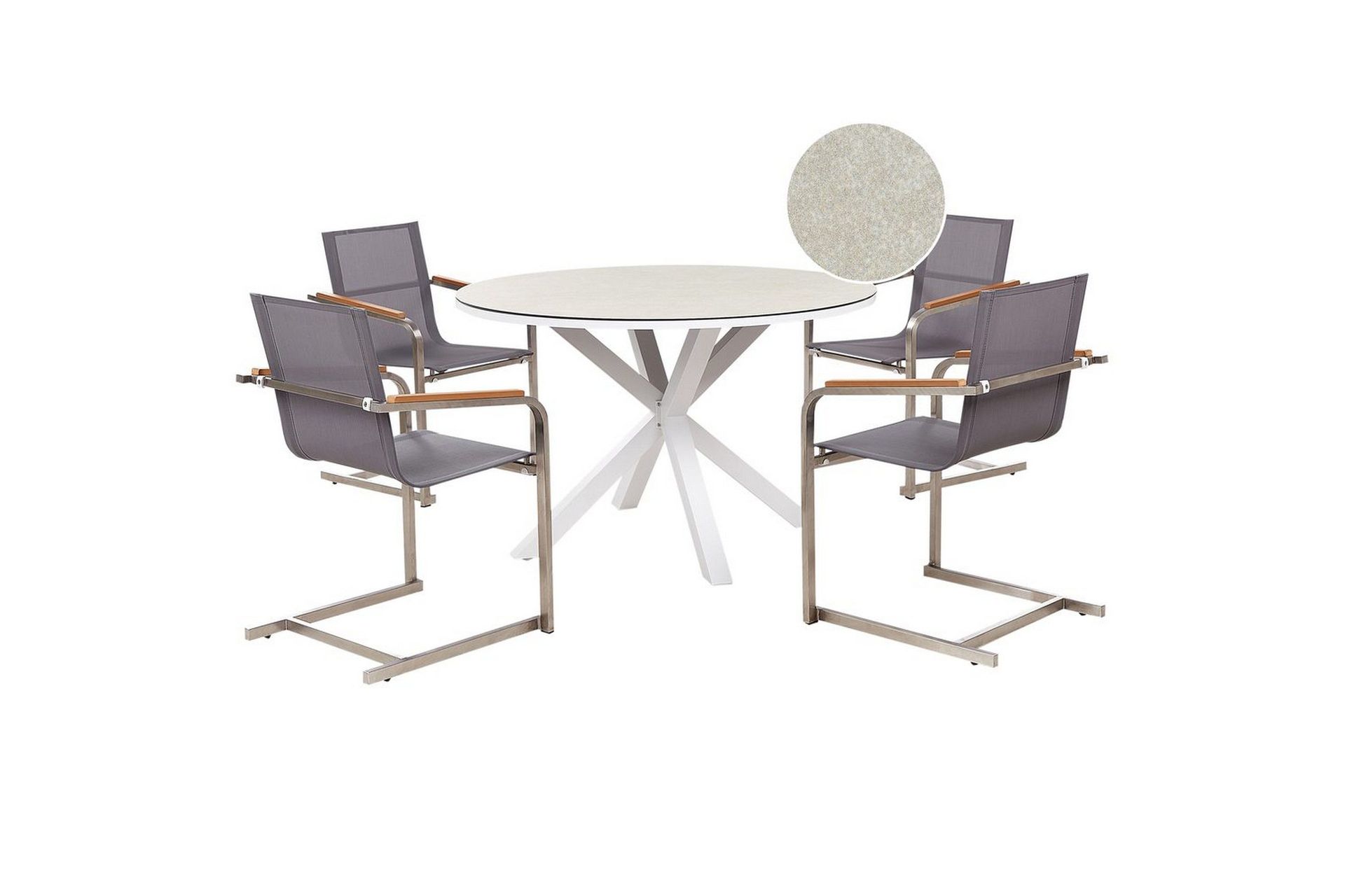 matgrupp maletto/cosoleto grå/vit/silver/beige - grå/vit/silver/beige