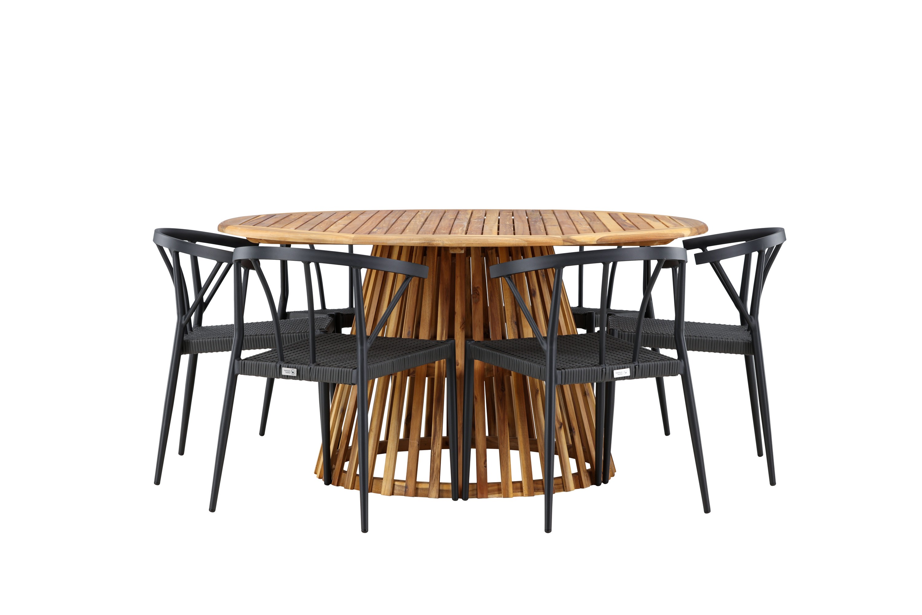 Matgrupp Utomhus Tucumán Rund 150 cm 6 st Stina Matstolar Svart