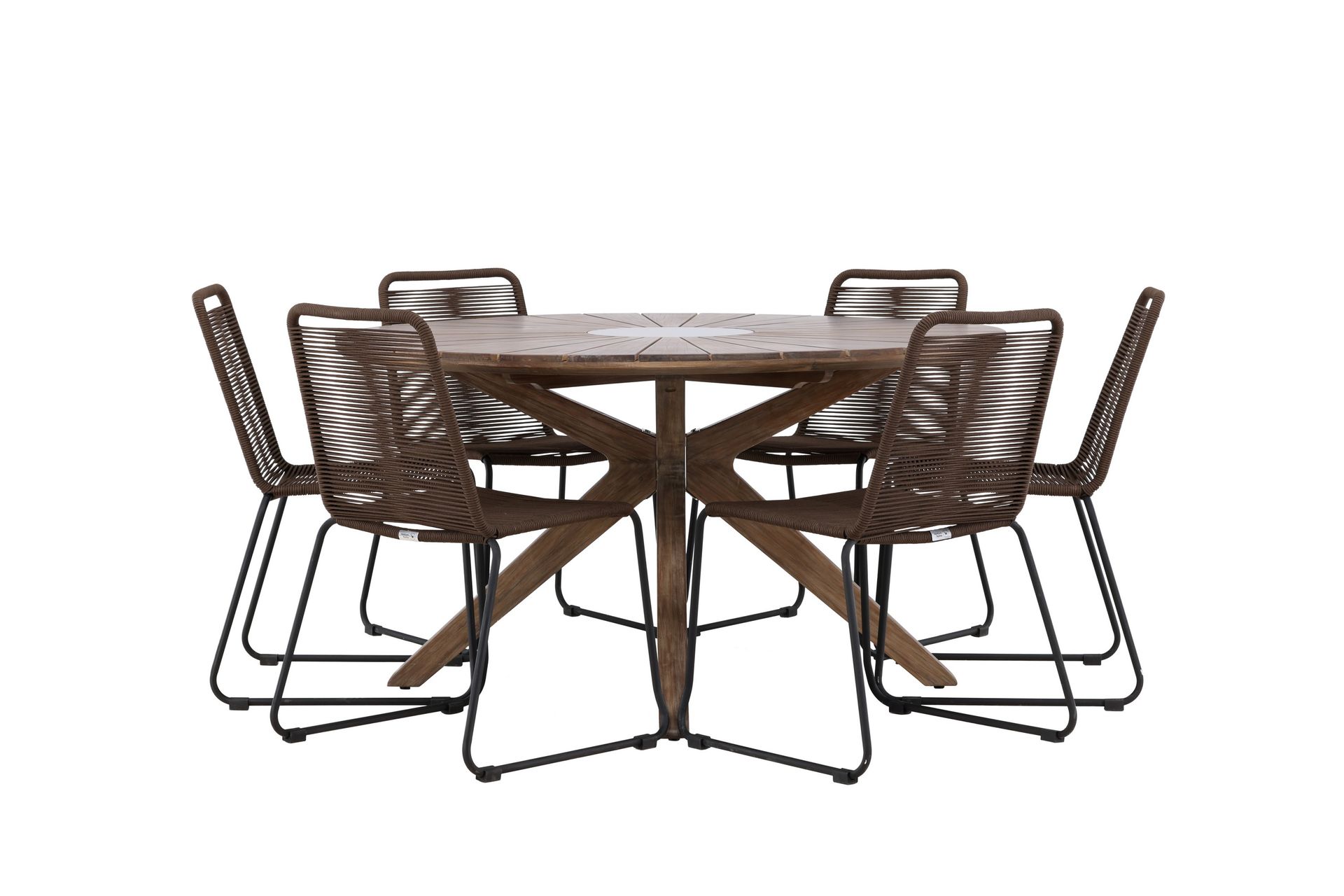 Matgrupp Utomhus + 6 Utestolar Rosario - Brun