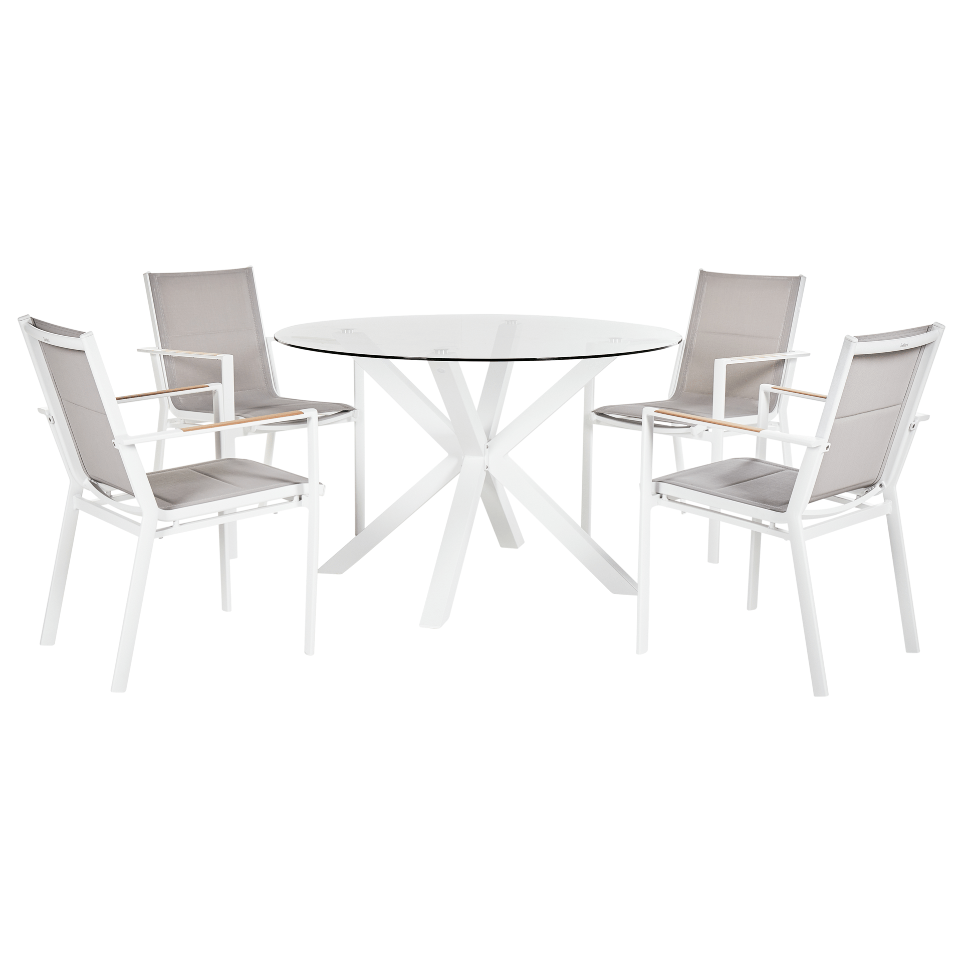 Matgrupp utomhus 4-Sits Maletto/Busseto - Vit/grå/transparent/brun