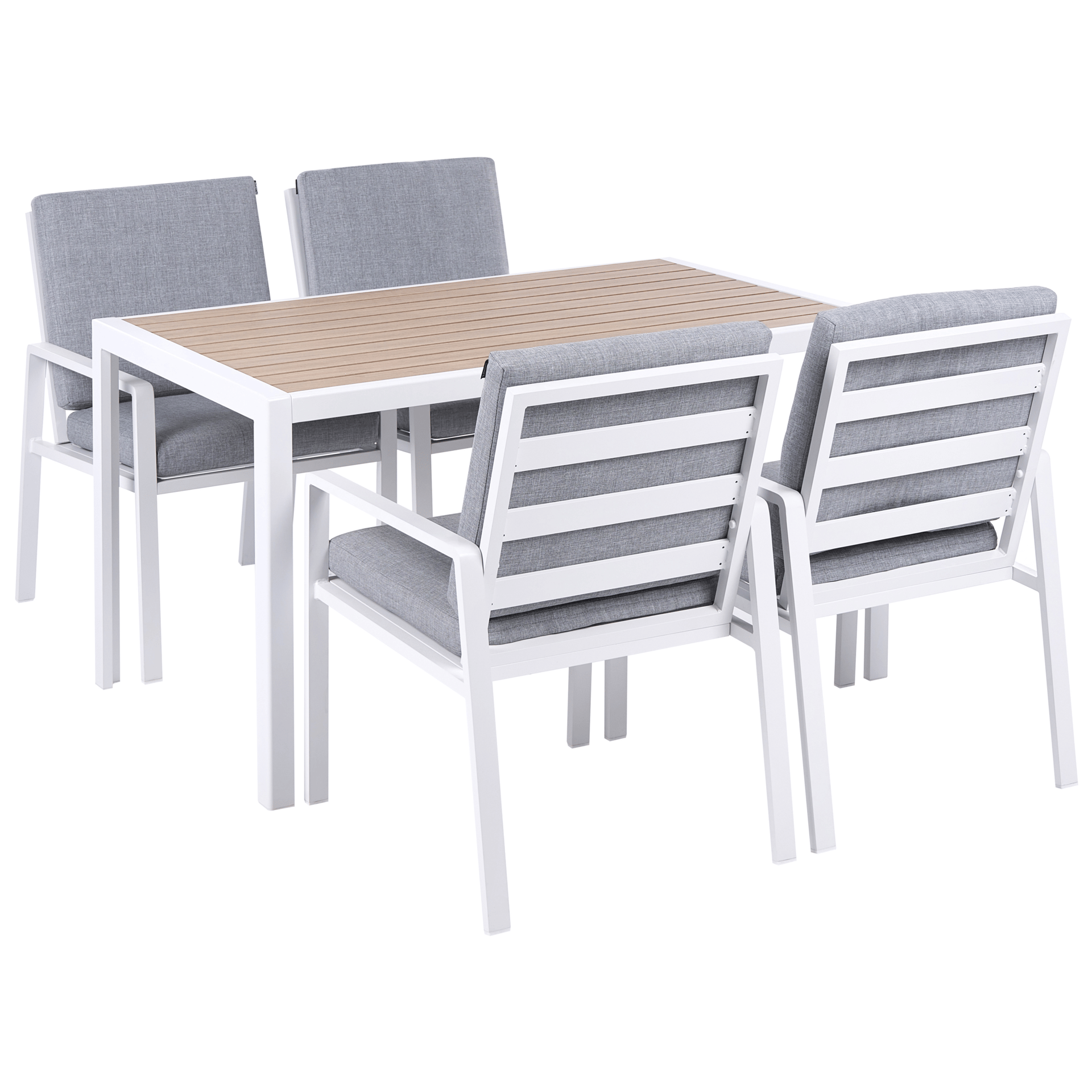 Matgrupp utomhus 4-Sits Visso - vit/gr&aring;/beige