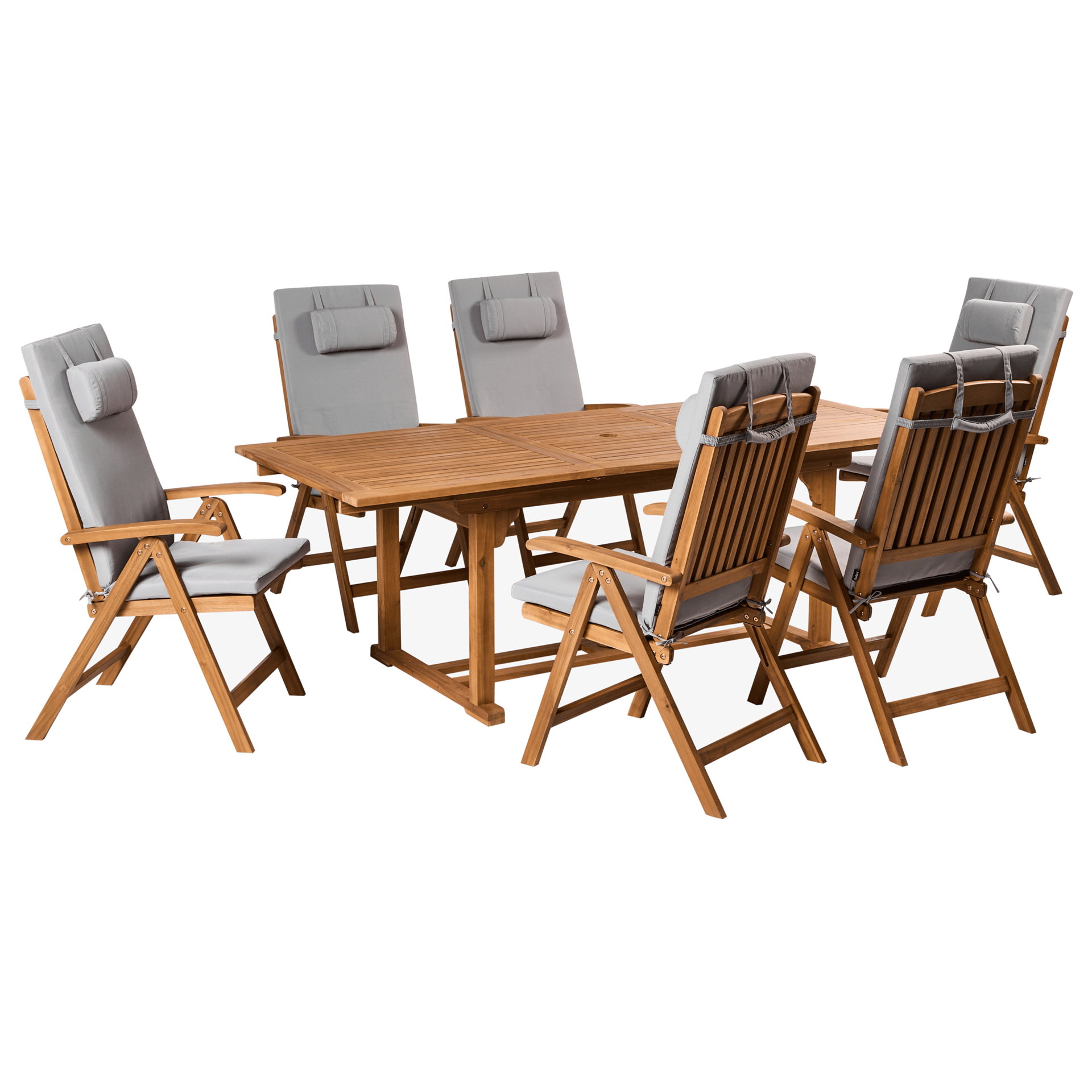 Matgrupp utomhus 6-Sits Java Premium Akaciatr&auml; - Brun/Ljusgr&aring;