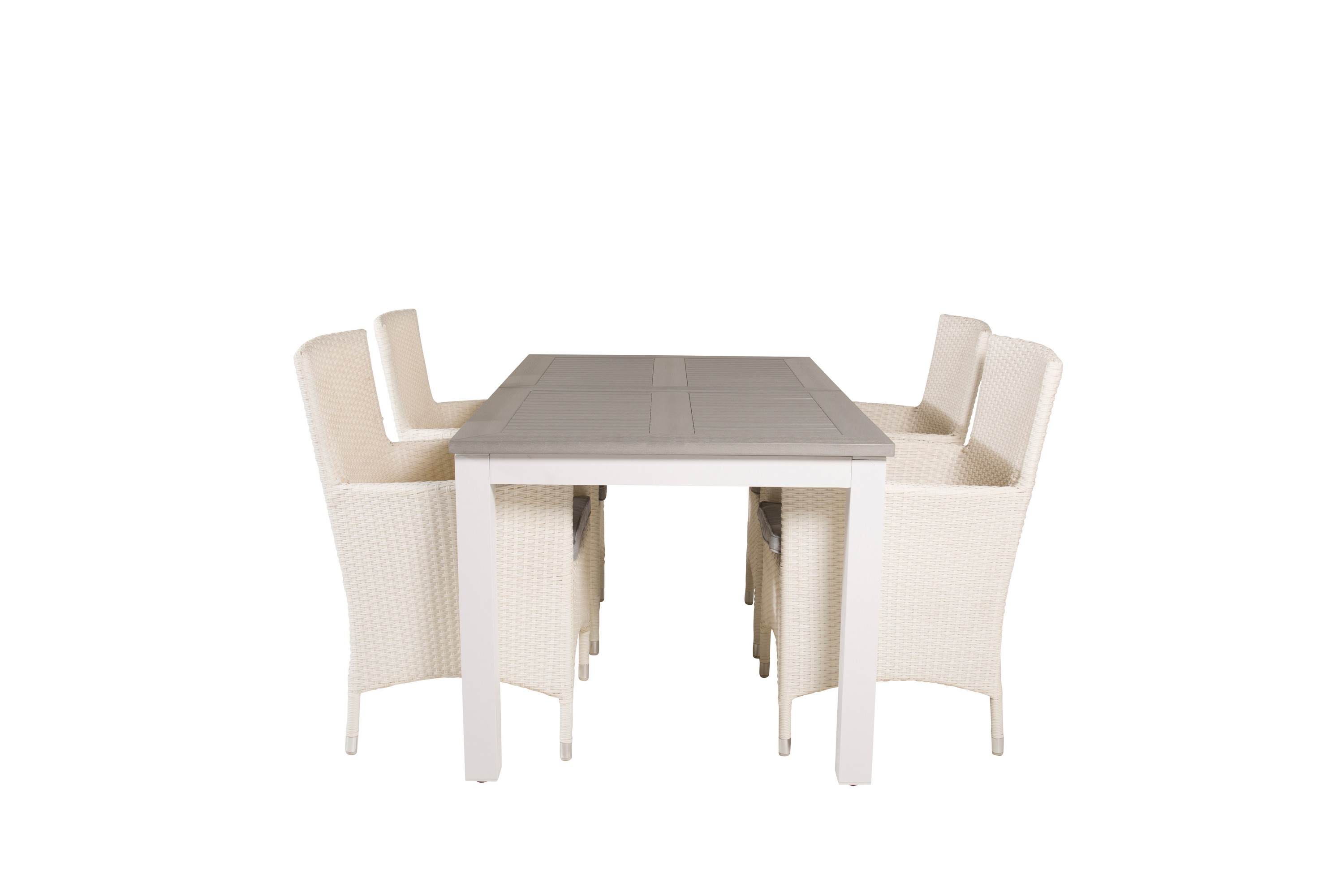 Albany Förlängningsbar Matgrupp Utomhus 152-210 cm 4 st Malin Matstol Vit