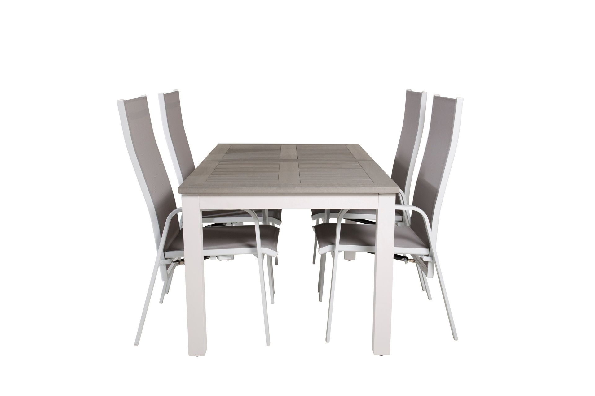 Albany F&ouml;rl&auml;ngningsbar Matgrupp Utomhus 152cm + 4 Copacabana Stolar - Vit