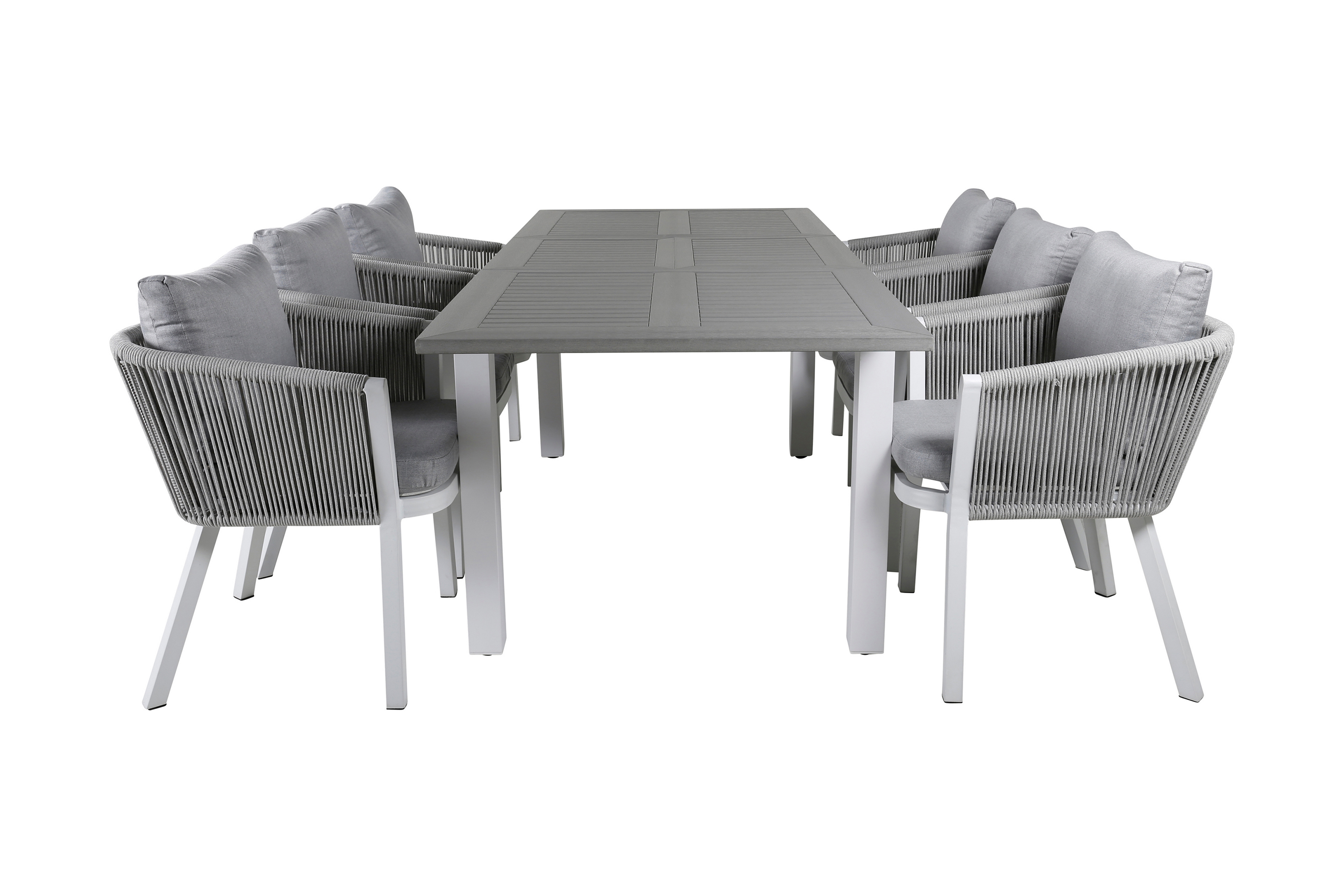 Albany Förlängningsbar Matgrupp Utomhus 152cm 6 Virya Stolar Svart/Natur