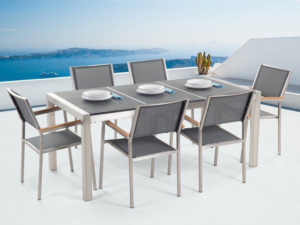 Bacoli Matgrupp Utomhus 180 cm + 6 Utestolar - Gr&aring;