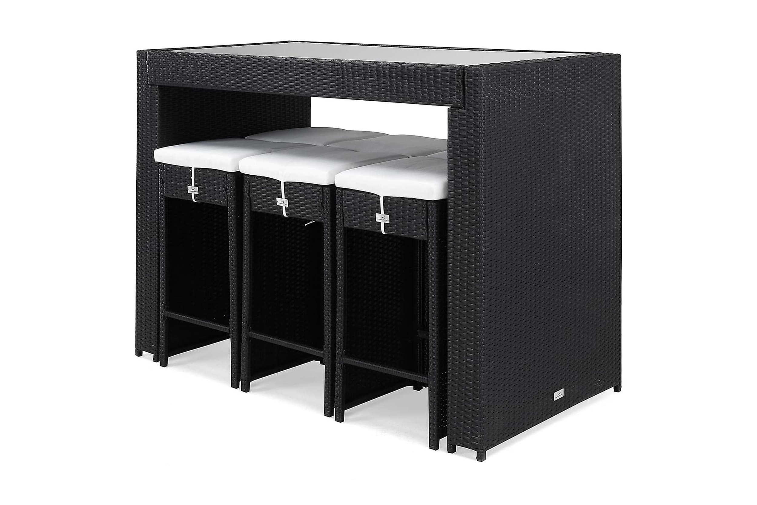 Barset Bahamas med 6 Barstolar Svart