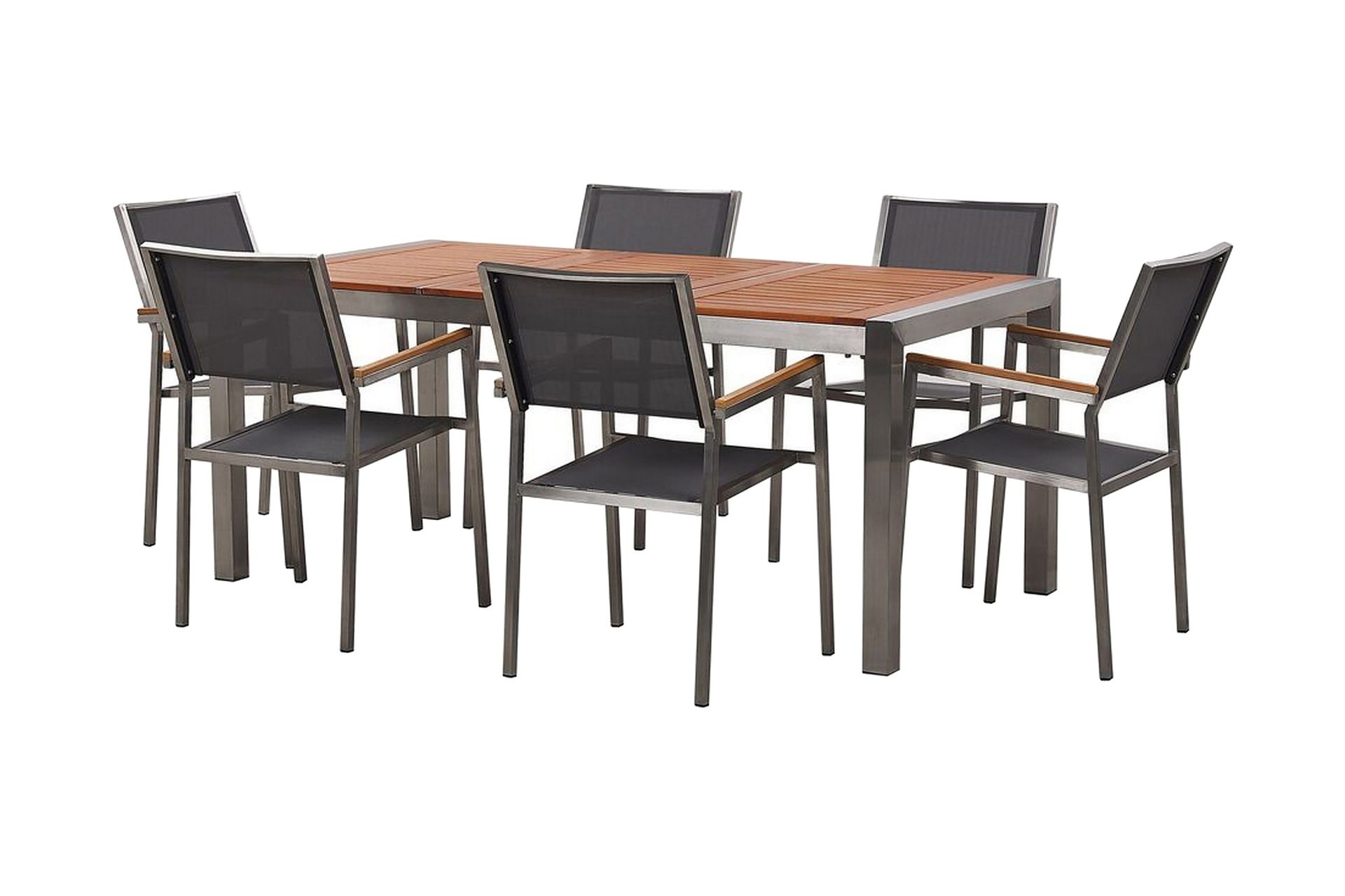 bofors matgrupp utomhus + 6 rottingstolar - brun