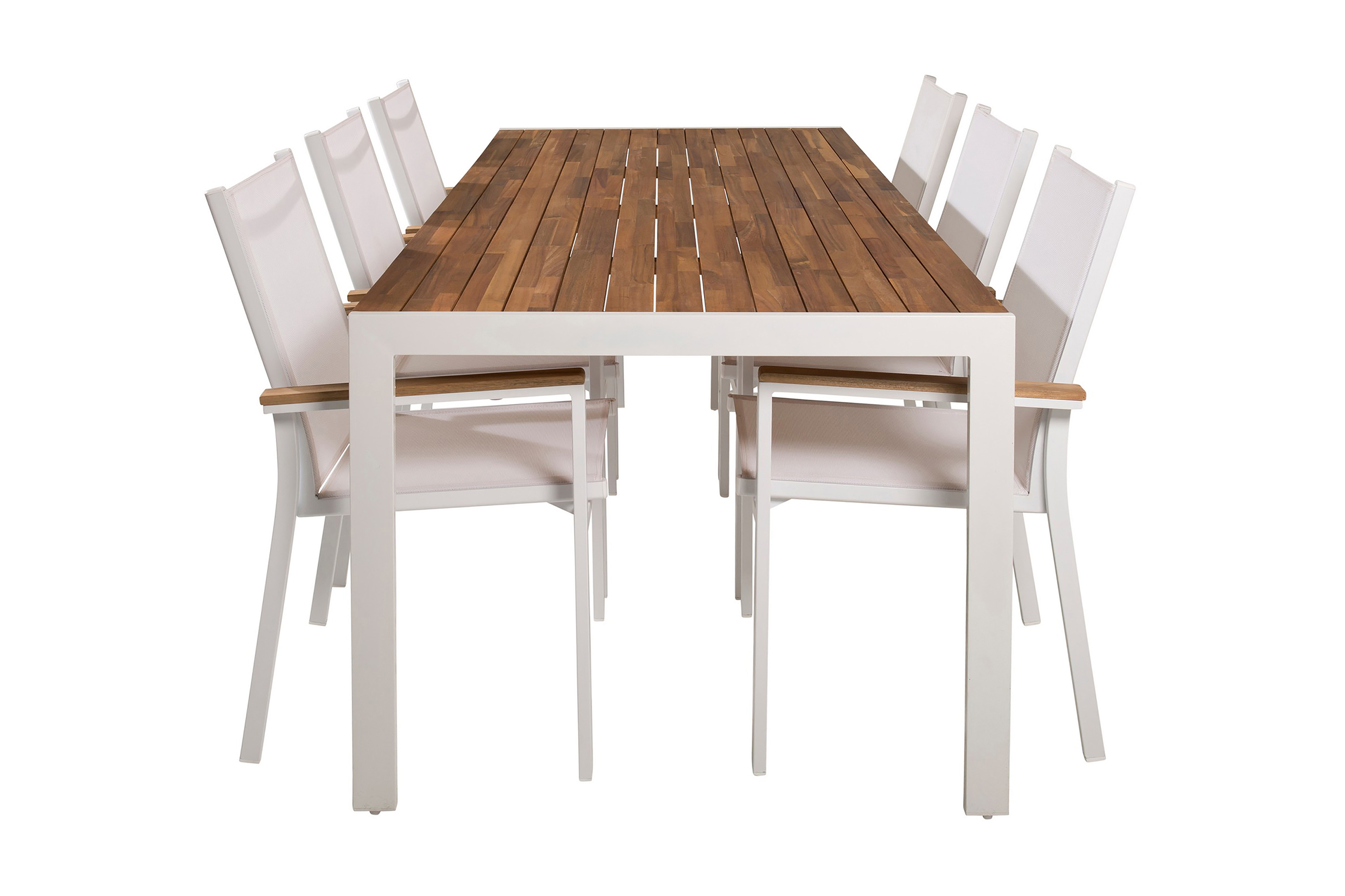 Bois Matgrupp Utomhus 200cm 6 Texas Karmstolar Svart/Grå
