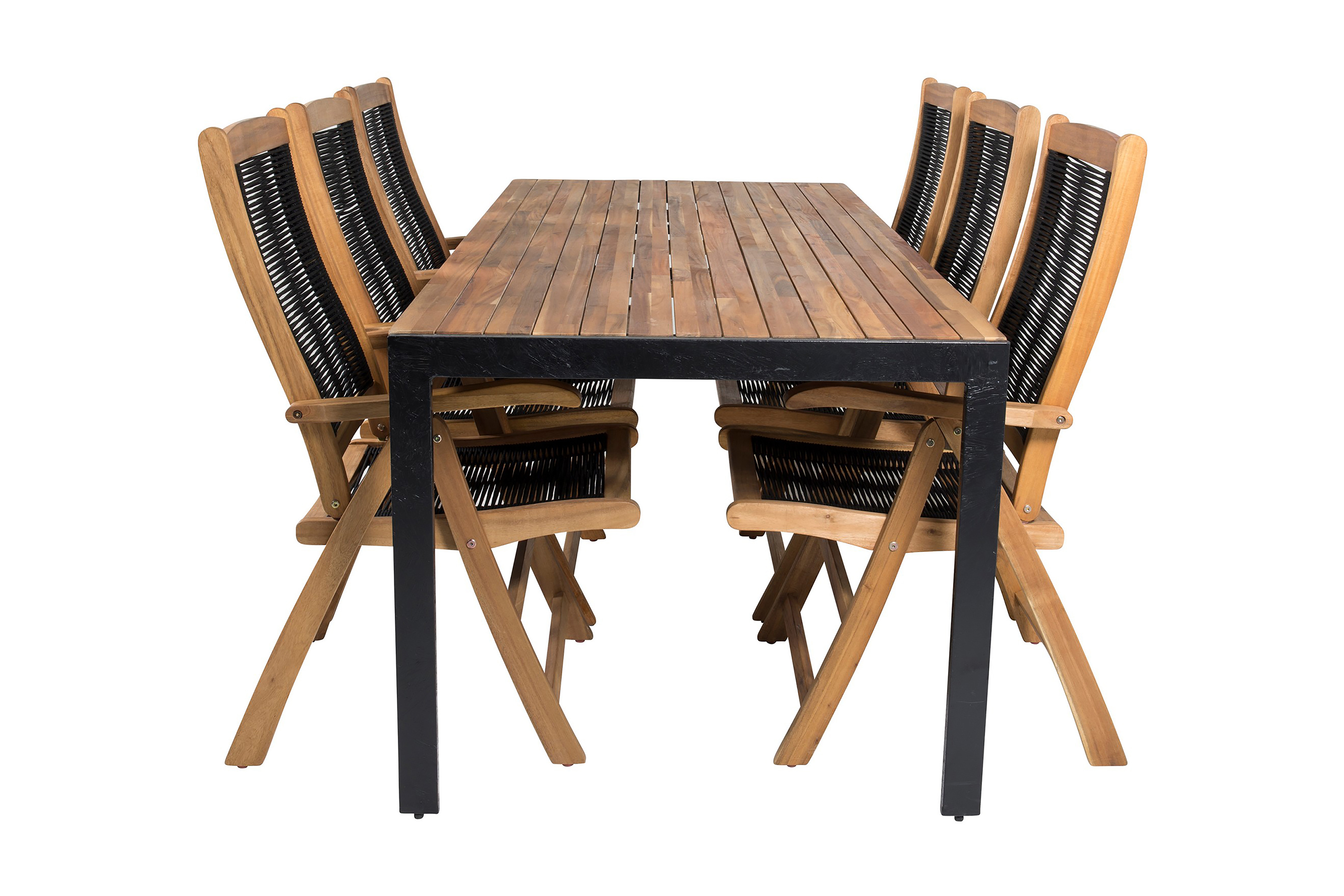 Bois Matgrupp Utomhus 200cm 6 Peter Positionsstolar Vit