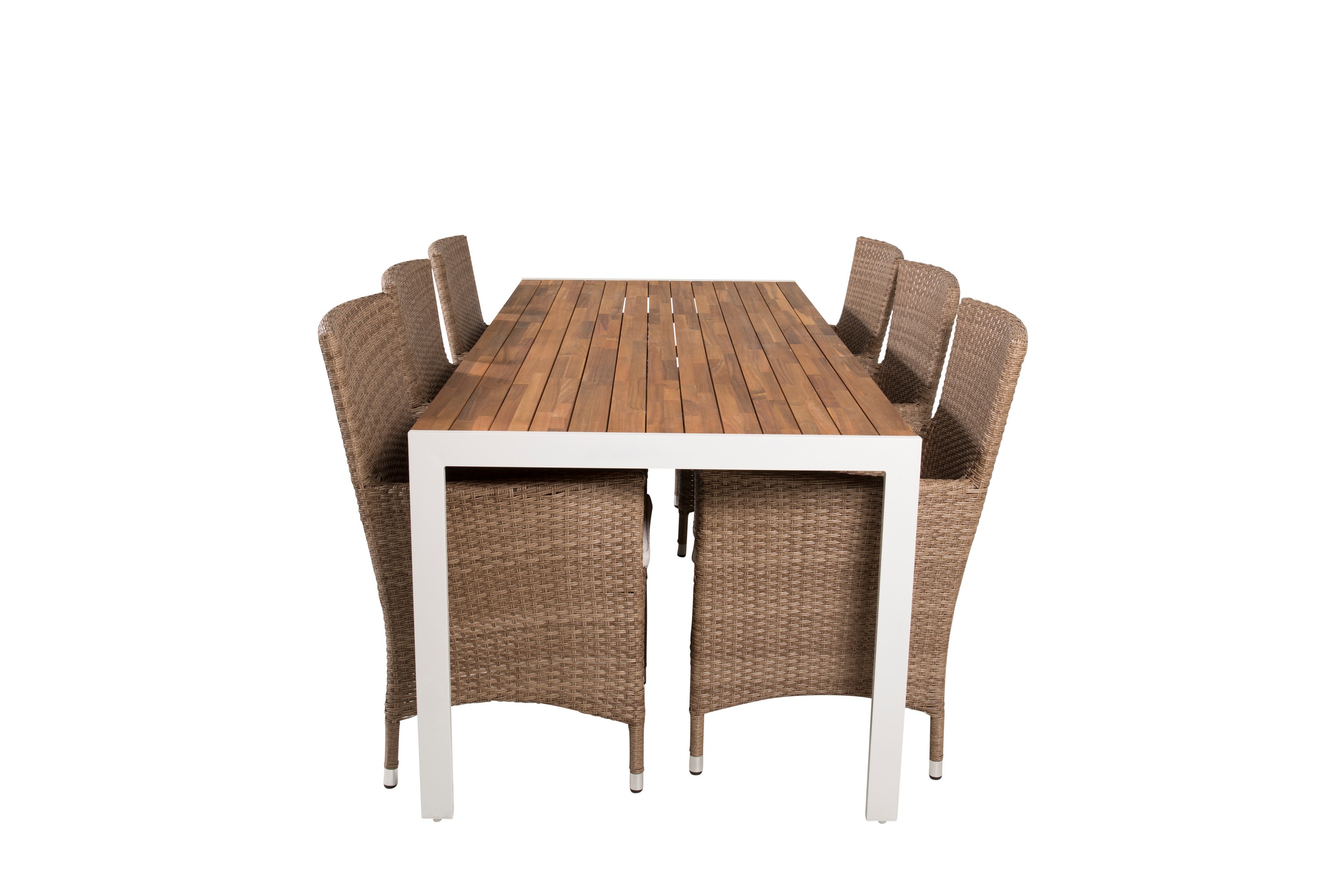 Bois Matgrupp Utomhus 205 cm 6 st Malin Matstol Beige/Brun