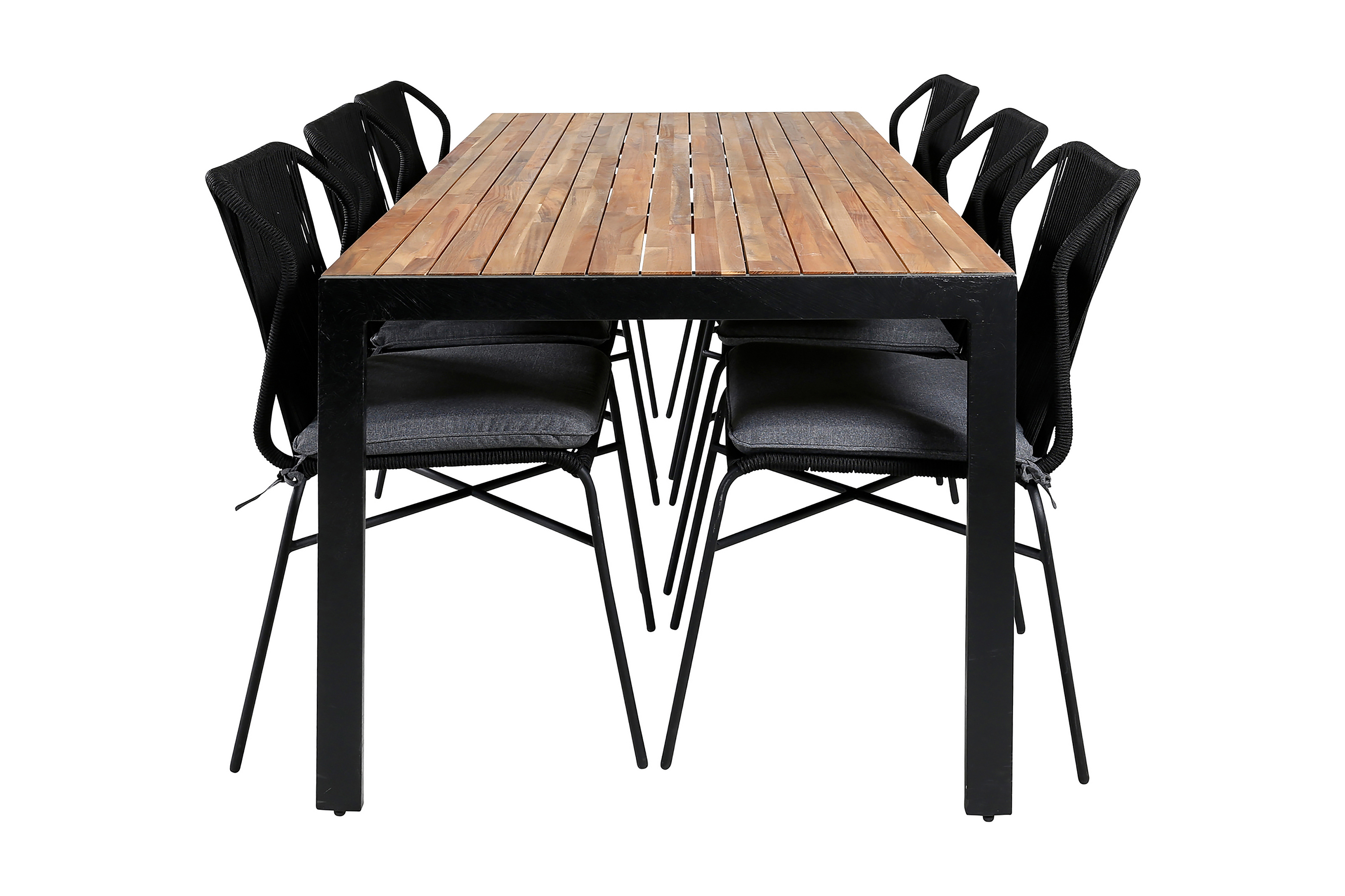 Bois Matgrupp Utomhus 205cm 6 Julian Matstolar Svart/Brun