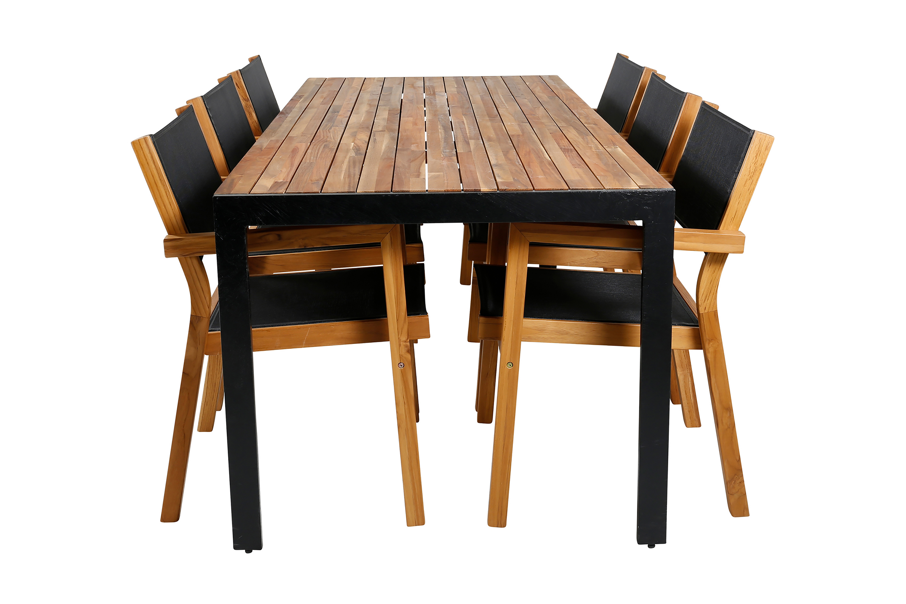 Bois Matgrupp Utomhus 205cm 6 Venice Stapelbara Matstolar Vit
