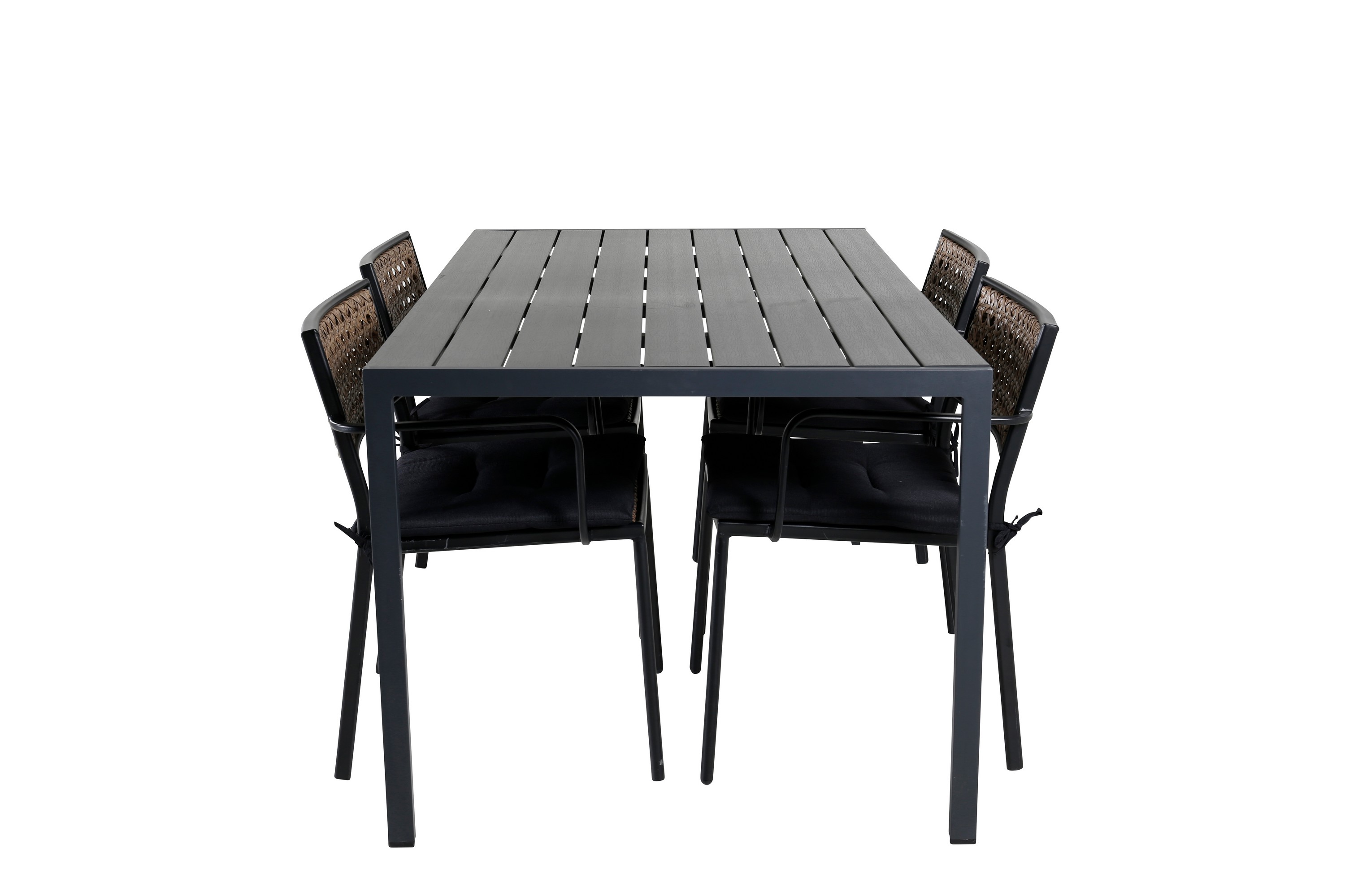 Matgrupp Utomhus Break 150cm 4 Paola Matstolar Utomhus Svart/Brun Venture Home