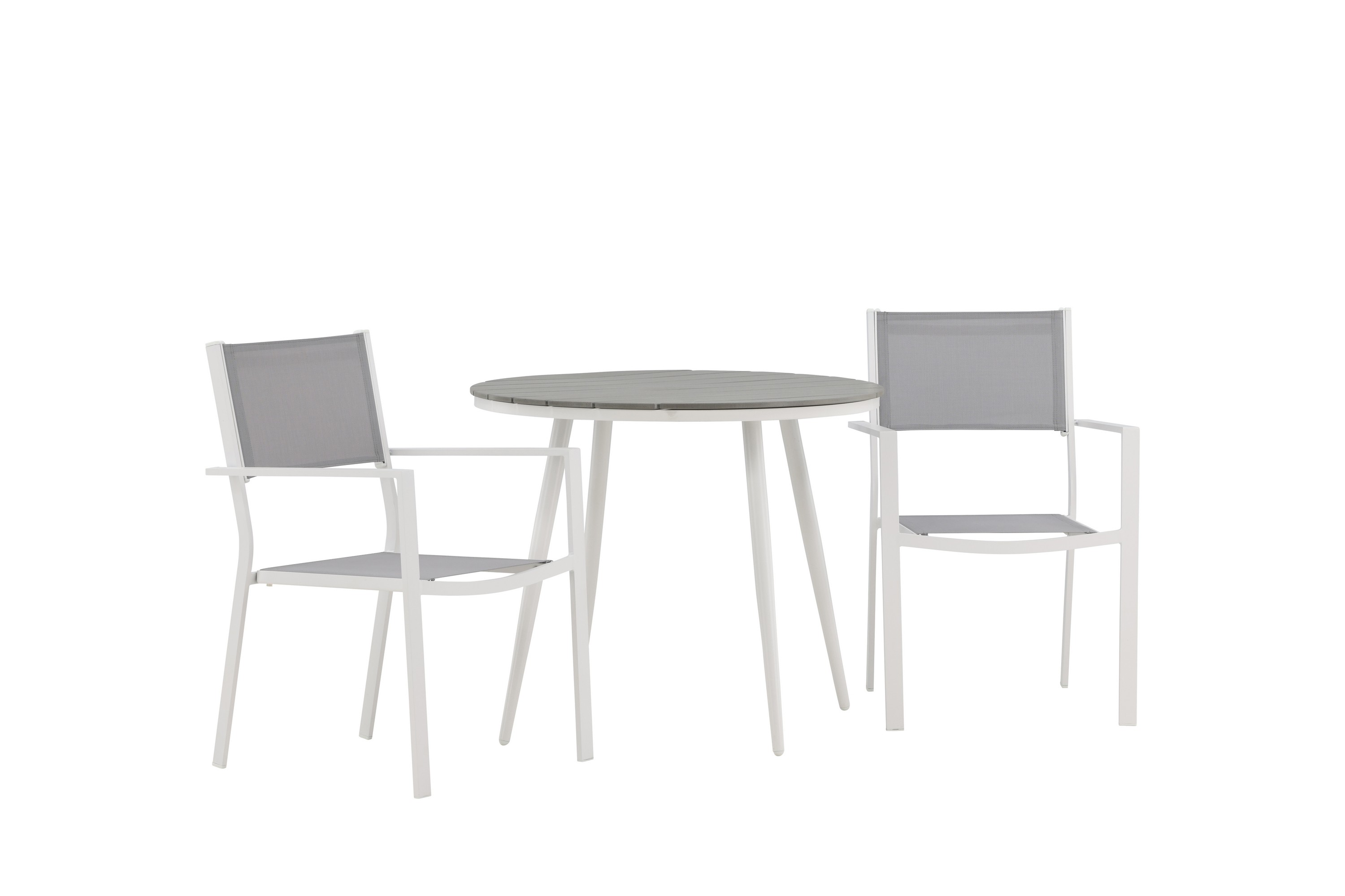 Break Matgrupp Rund 70 cm 2 st Copacabana Stapelbara Stola Vit