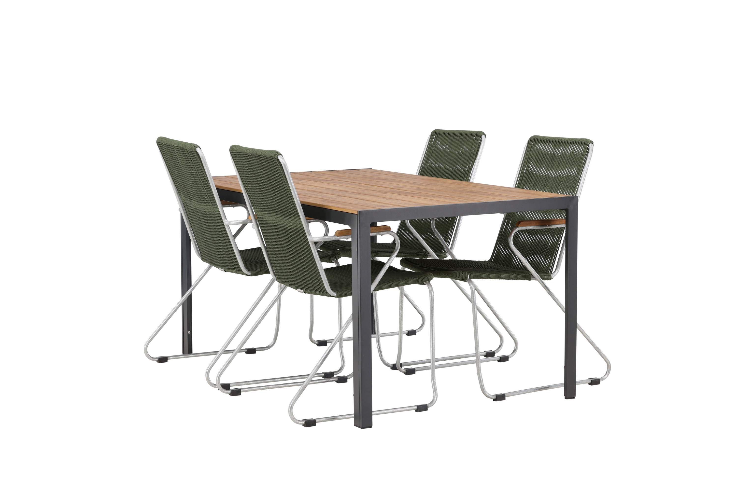 Break Matgrupp Utomhus 150 cm 4 st Bois Karmstolar Grön/Brun